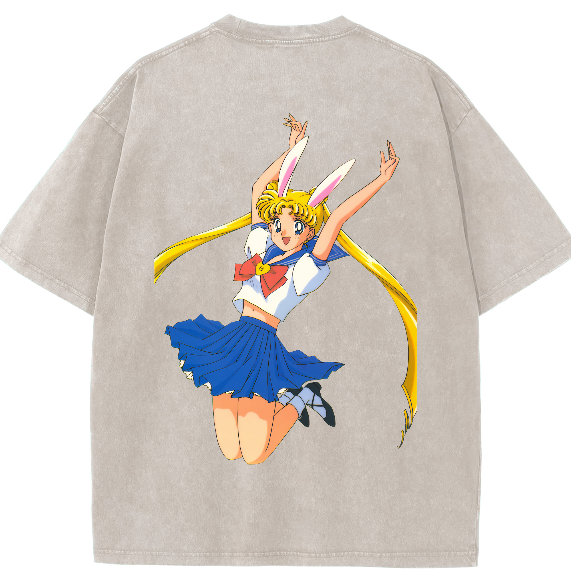 （画像用） 美少女戦士セーラームーン 愛野 美奈子 あいの みなこ Sailor Moon Aino Minako 綿100% ヴィンテージ風 半袖Tシャツ（背面プリント）