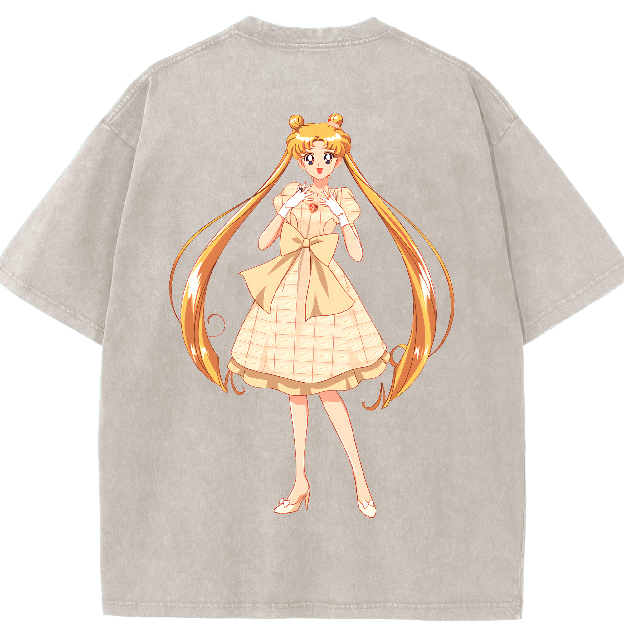 （画像用） 美少女戦士セーラームーン 愛野 美奈子 あいの みなこ Sailor Moon Aino Minako 綿100% ヴィンテージ風 半袖Tシャツ（背面プリント）