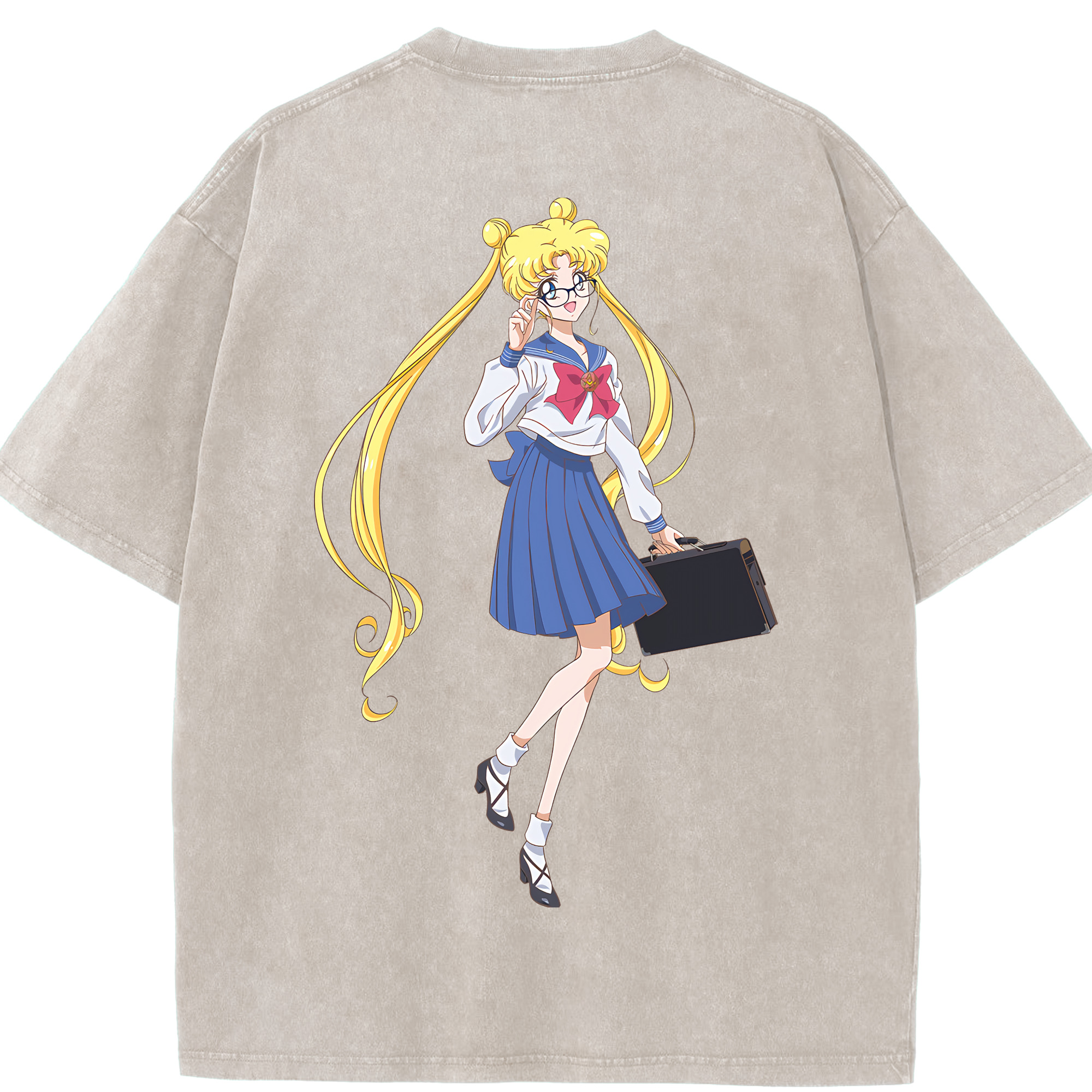 （画像用） 美少女戦士セーラームーン 愛野 美奈子 あいの みなこ Sailor Moon Aino Minako 綿100% ヴィンテージ風 半袖Tシャツ（背面プリント）