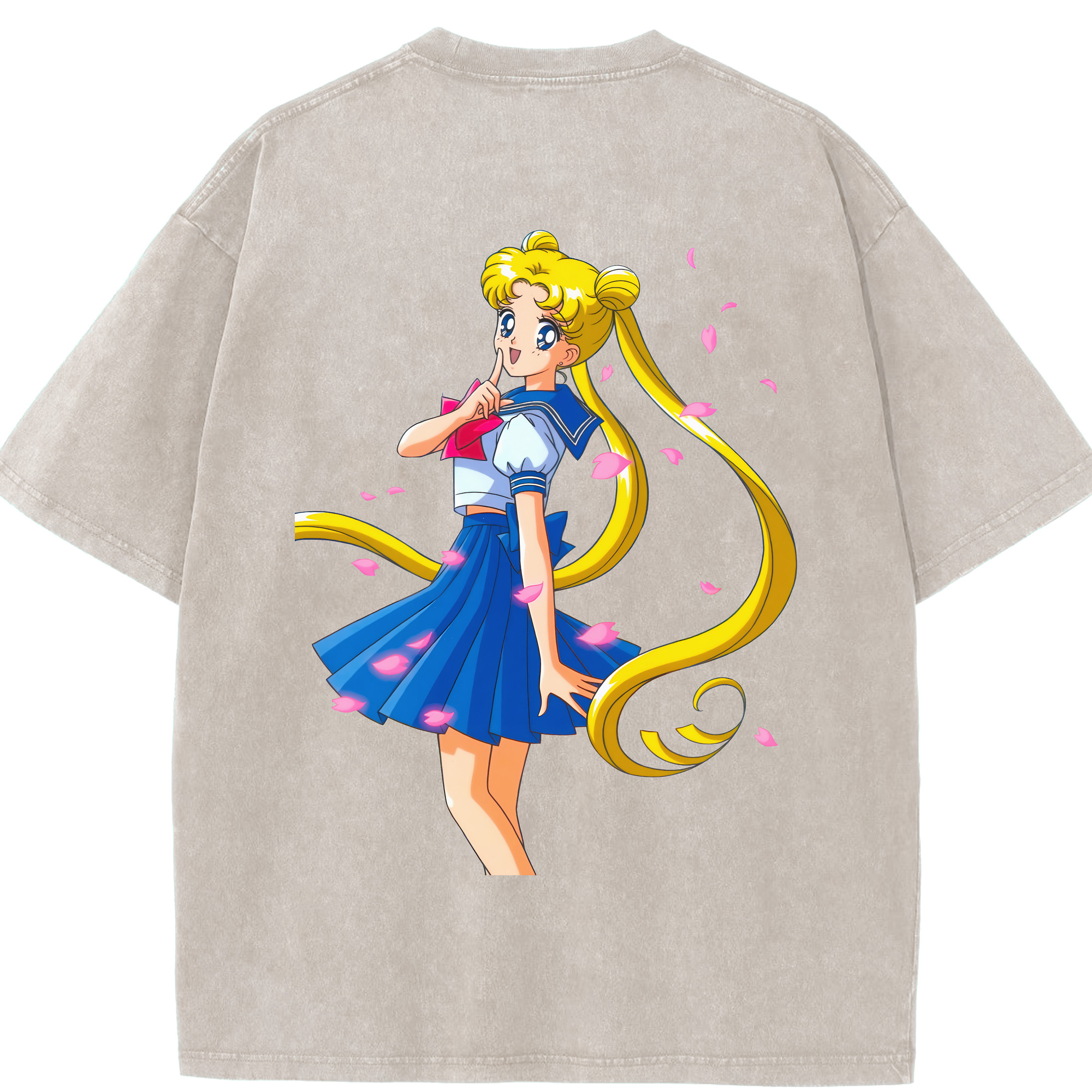 （画像用） 美少女戦士セーラームーン 愛野 美奈子 あいの みなこ Sailor Moon Aino Minako 綿100% ヴィンテージ風 半袖Tシャツ（背面プリント）