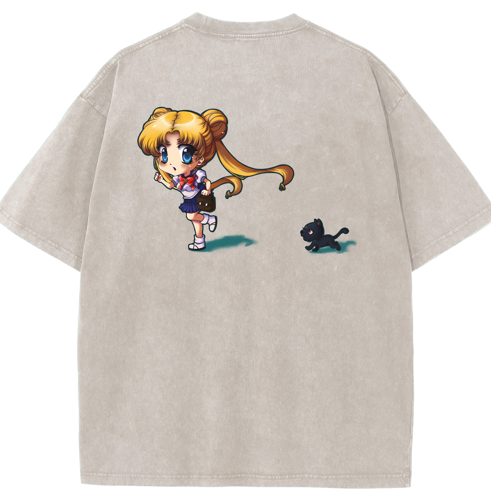 （画像用） 美少女戦士セーラームーン 愛野 美奈子 あいの みなこ Sailor Moon Aino Minako 綿100% ヴィンテージ風 半袖Tシャツ（背面プリント）