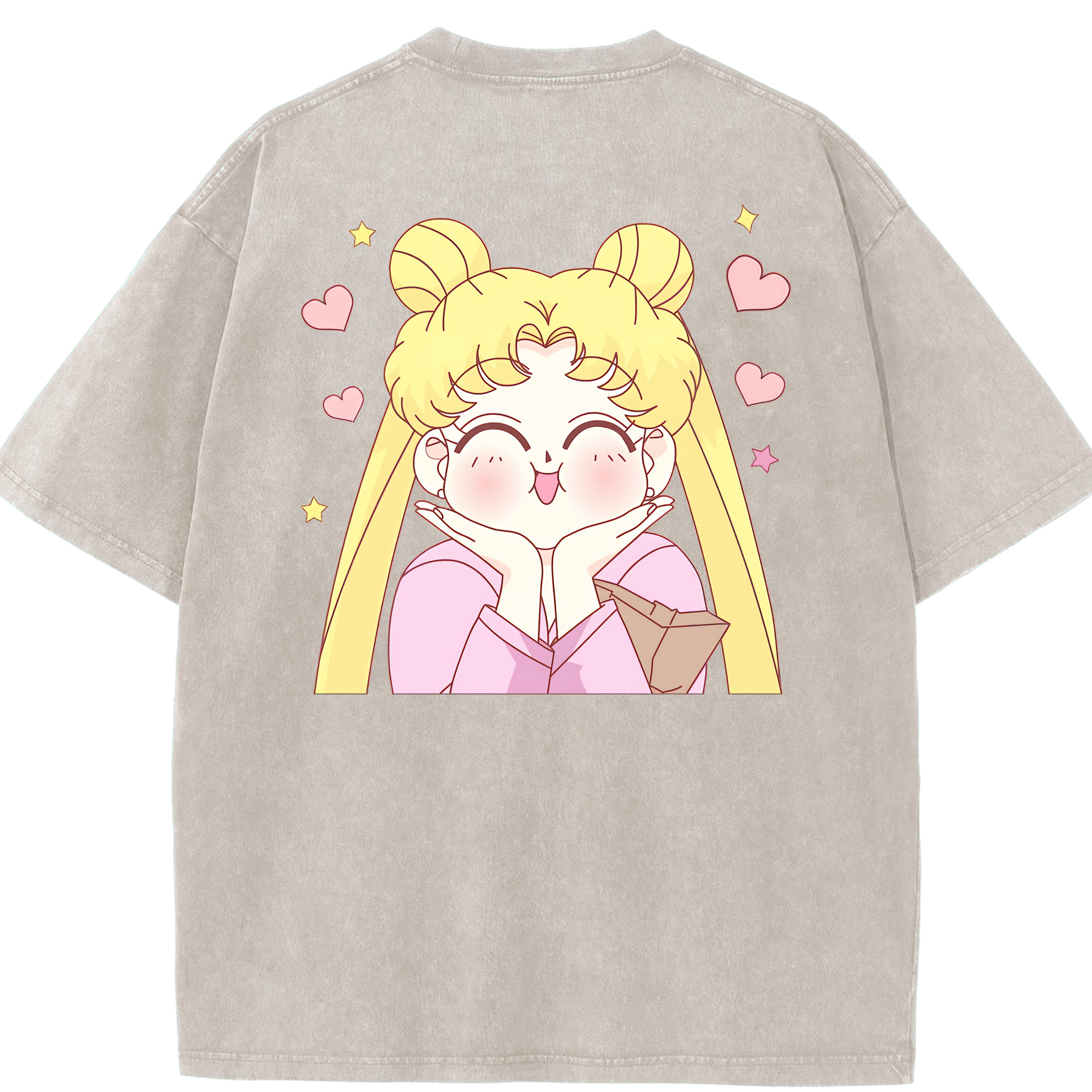 （画像用） 美少女戦士セーラームーン 愛野 美奈子 あいの みなこ Sailor Moon Aino Minako 綿100% ヴィンテージ風 半袖Tシャツ（背面プリント）