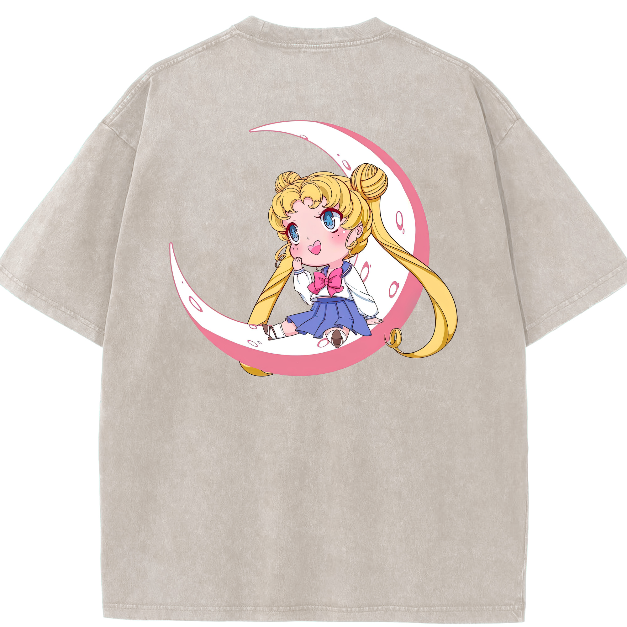 （画像用） 美少女戦士セーラームーン 愛野 美奈子 あいの みなこ Sailor Moon Aino Minako 綿100% ヴィンテージ風 半袖Tシャツ（背面プリント）