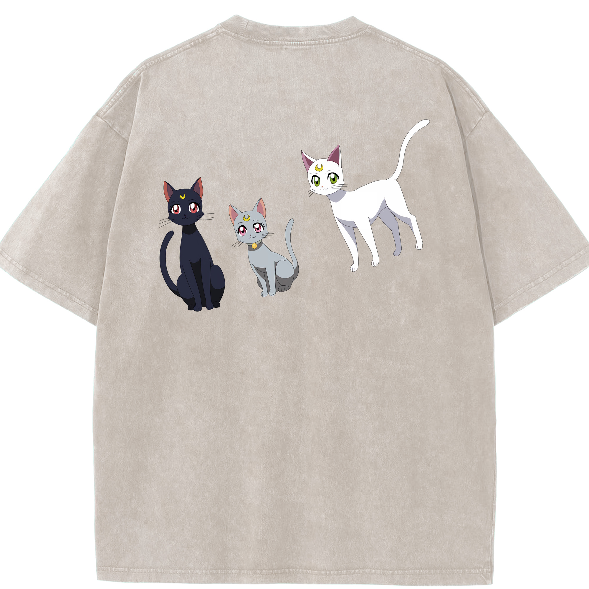 （画像用） 美少女戦士セーラームーン Sailor Moon 綿100% ヴィンテージ風 半袖Tシャツ（背面プリント）