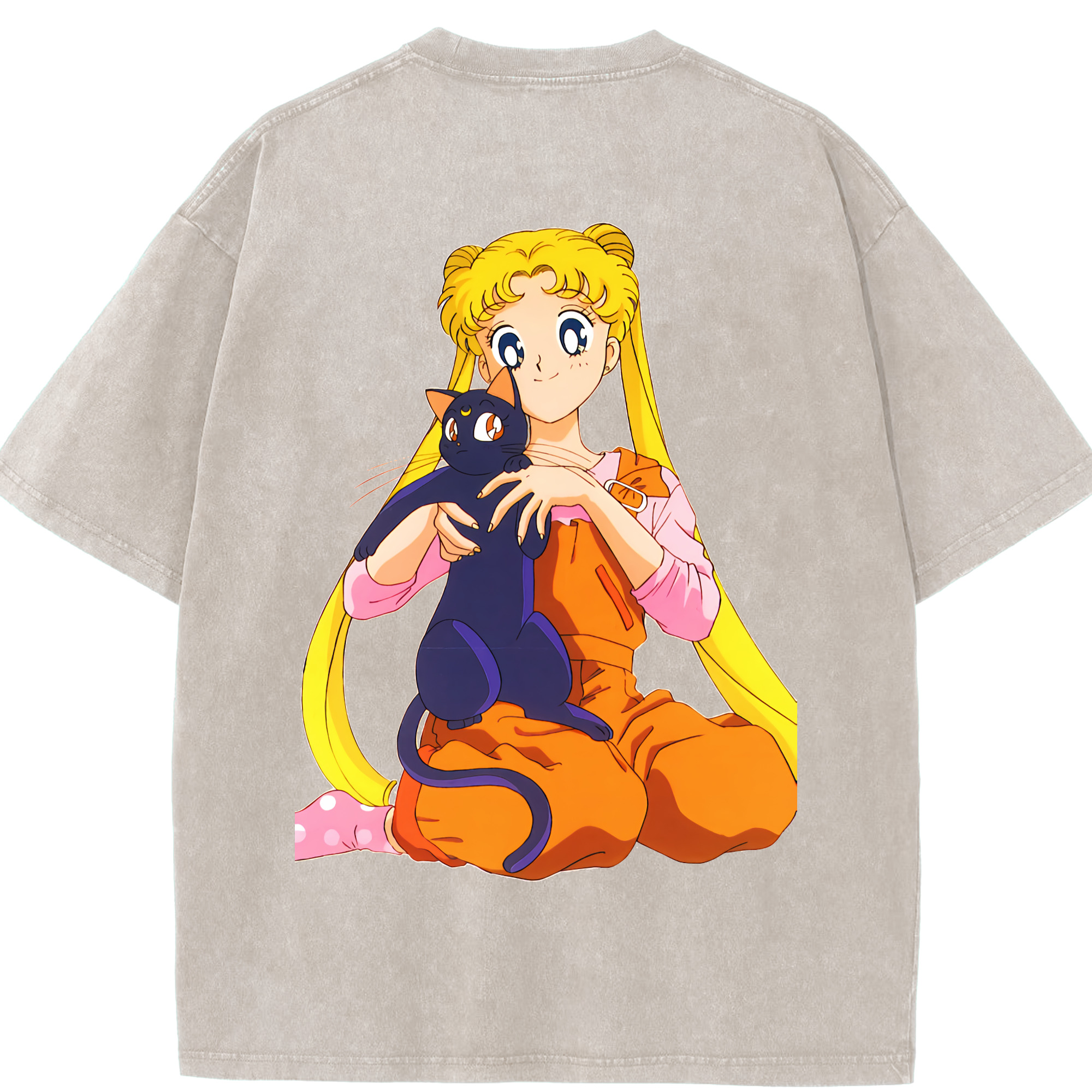 （画像用） 美少女戦士セーラームーン 愛野 美奈子 あいの みなこ Sailor Moon Aino Minako 綿100% ヴィンテージ風 半袖Tシャツ（背面プリント）