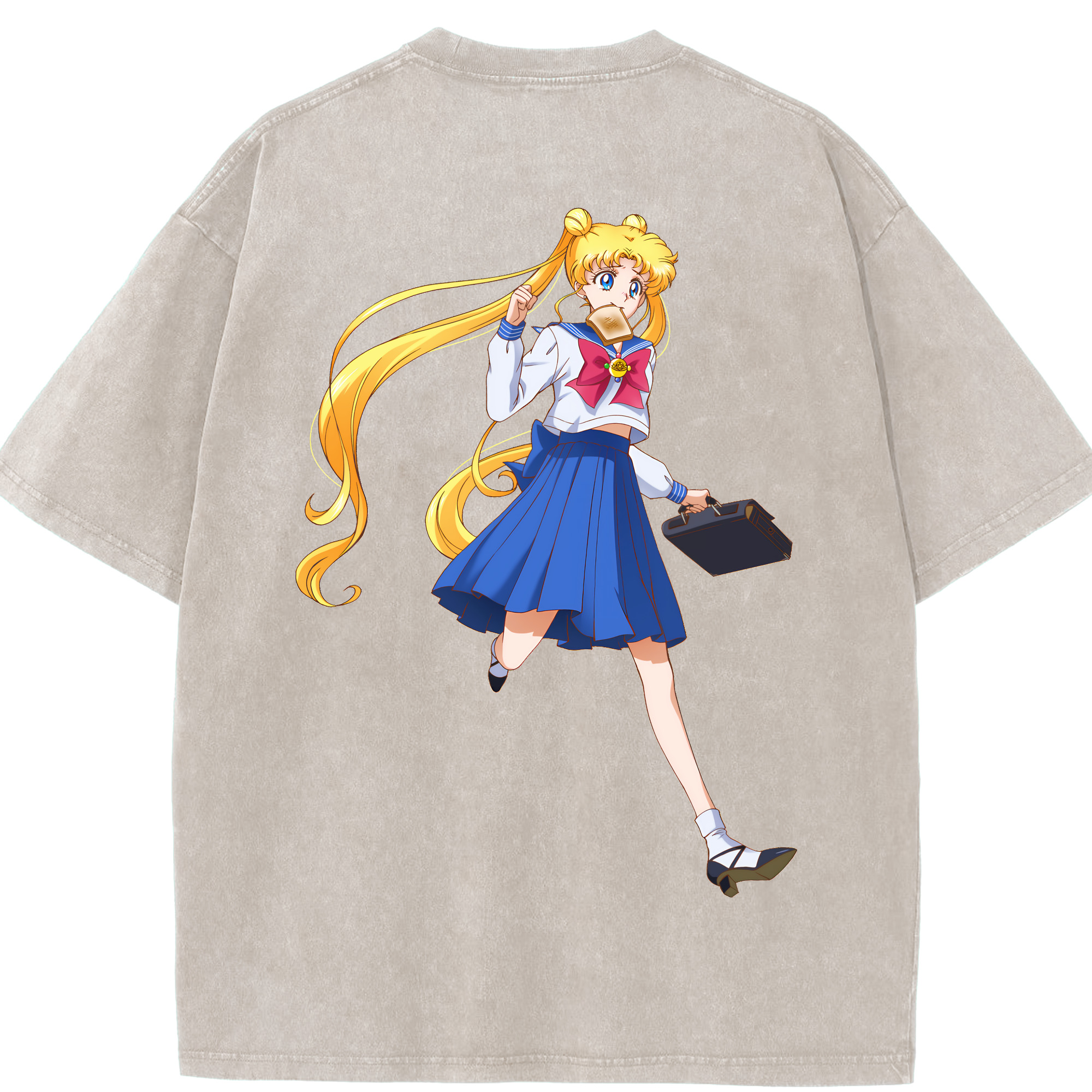 （画像用） 美少女戦士セーラームーン 愛野 美奈子 あいの みなこ Sailor Moon Aino Minako 綿100% ヴィンテージ風 半袖Tシャツ（背面プリント）