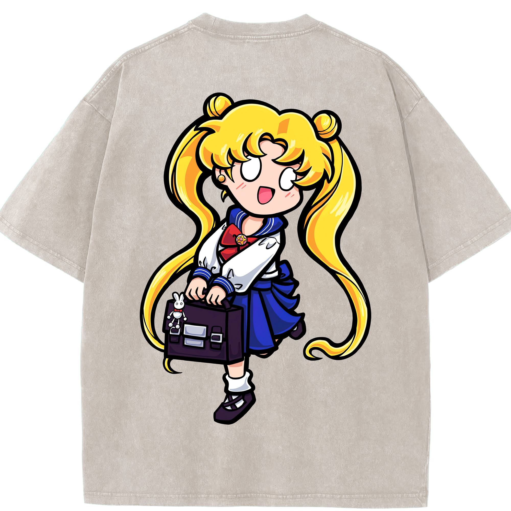 （画像用） 美少女戦士セーラームーン 愛野 美奈子 あいの みなこ Sailor Moon Aino Minako 綿100% ヴィンテージ風 半袖Tシャツ（背面プリント）