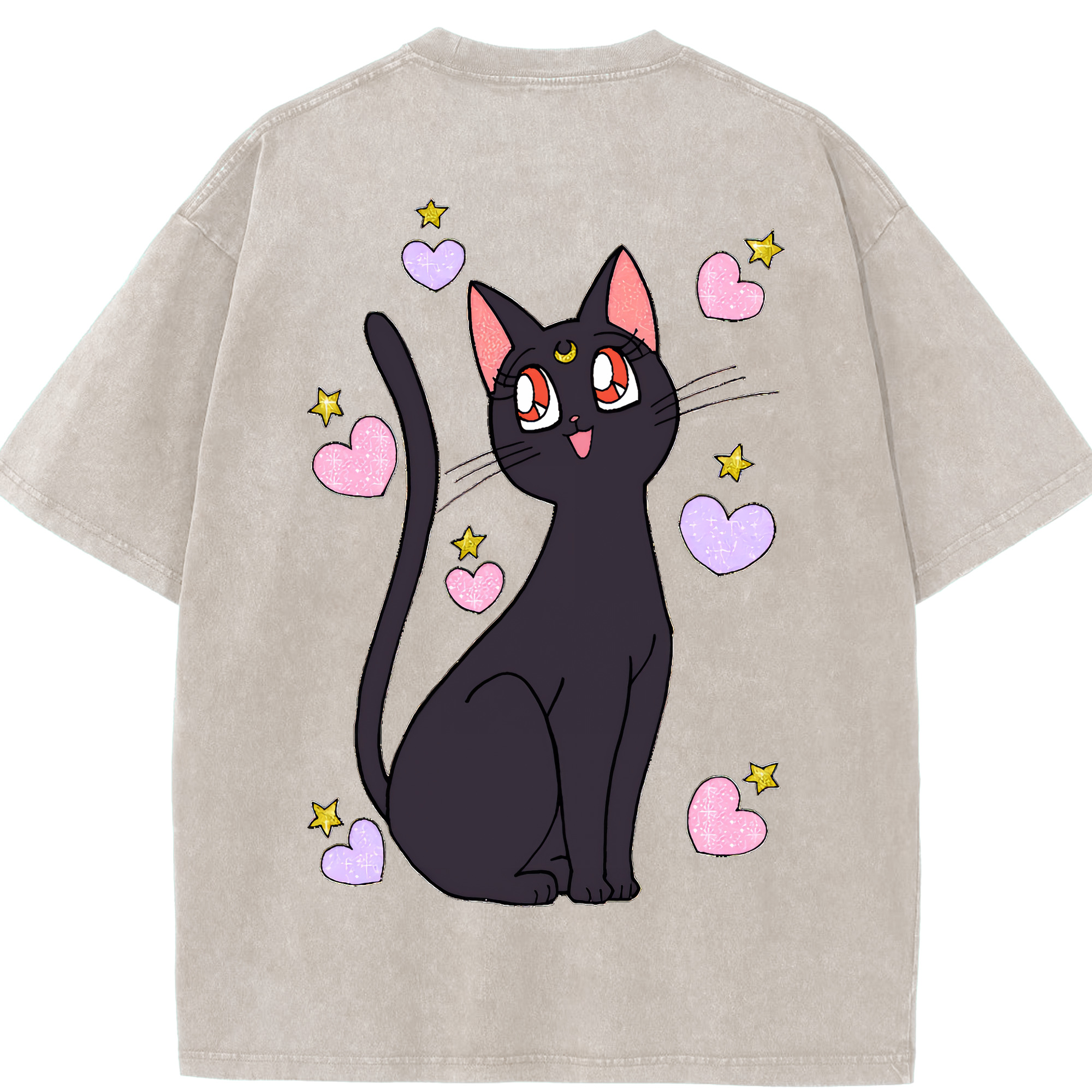 （画像用） 美少女戦士セーラームーン Sailor Moon 綿100% ヴィンテージ風 半袖Tシャツ（背面プリント）