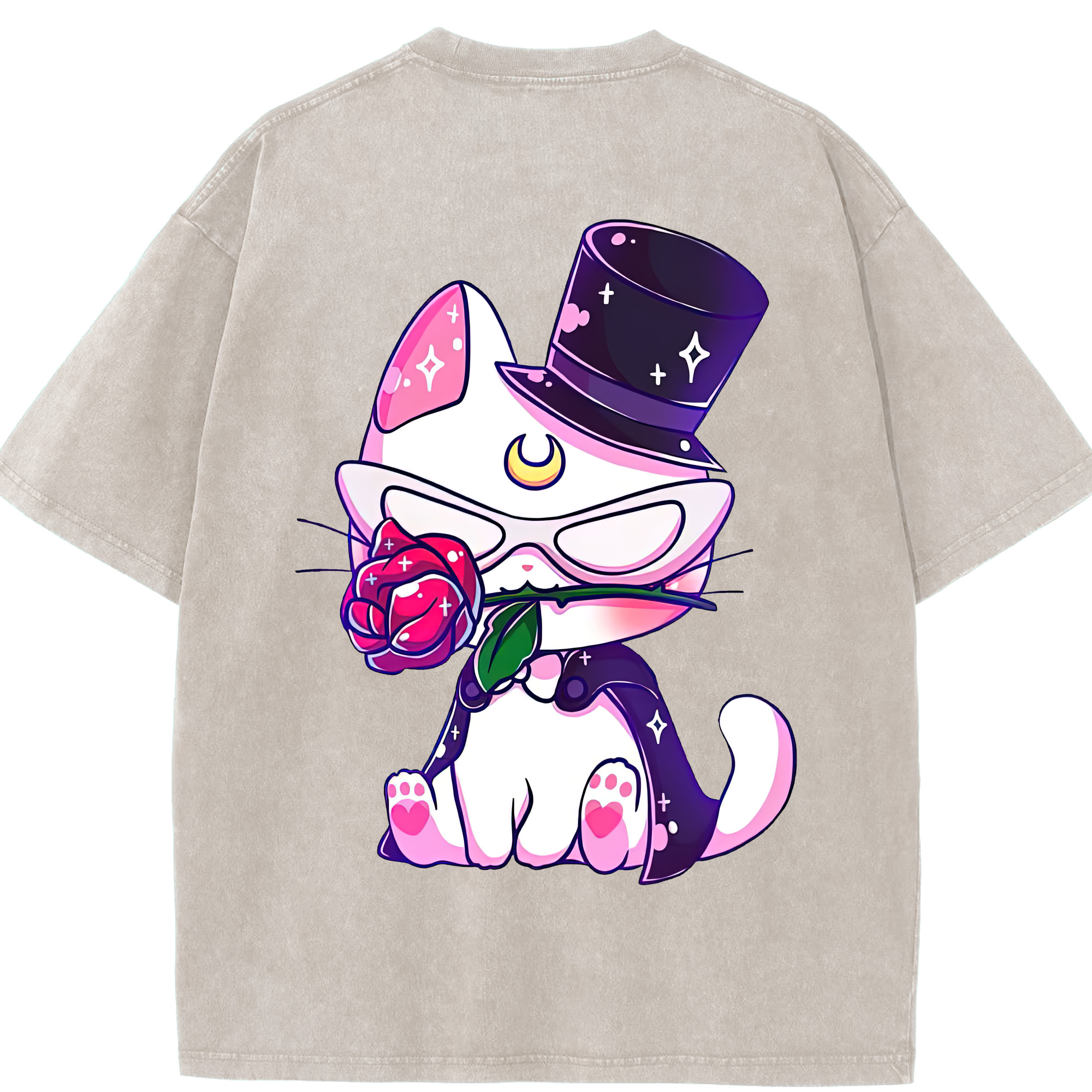 （画像用） 美少女戦士セーラームーン Sailor Moon 綿100% ヴィンテージ風 半袖Tシャツ（背面プリント）