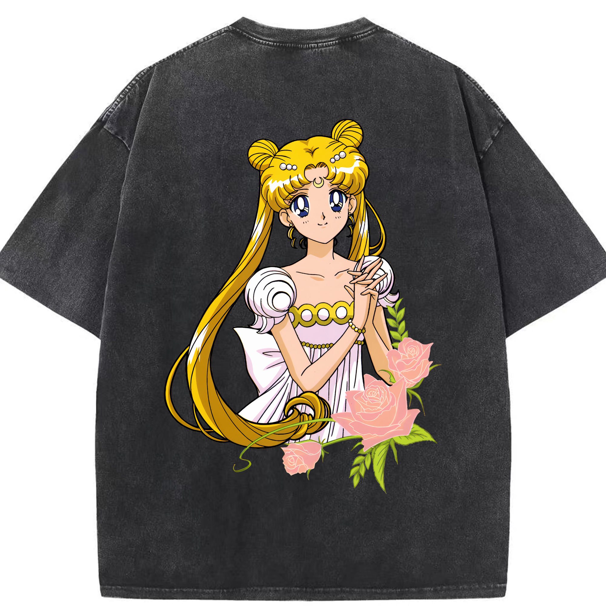 （画像用） 美少女戦士セーラームーン 愛野 美奈子 あいの みなこ Sailor Moon Aino Minako 綿100% ヴィンテージ風 半袖Tシャツ（背面プリント）