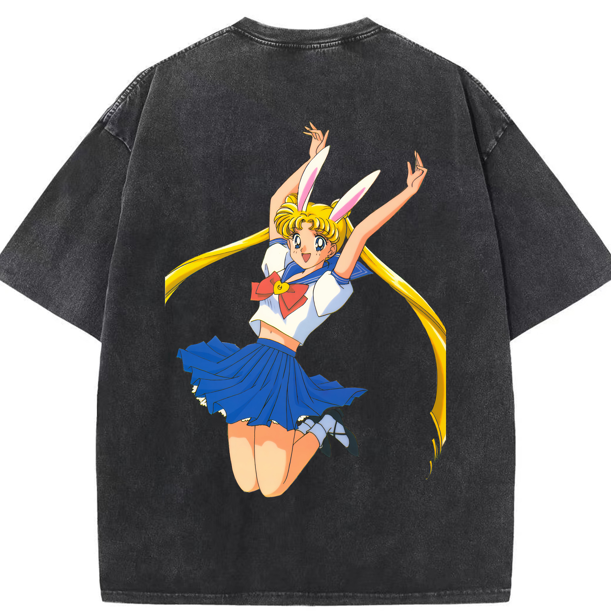 （画像用） 美少女戦士セーラームーン 愛野 美奈子 あいの みなこ Sailor Moon Aino Minako 綿100% ヴィンテージ風 半袖Tシャツ（背面プリント）