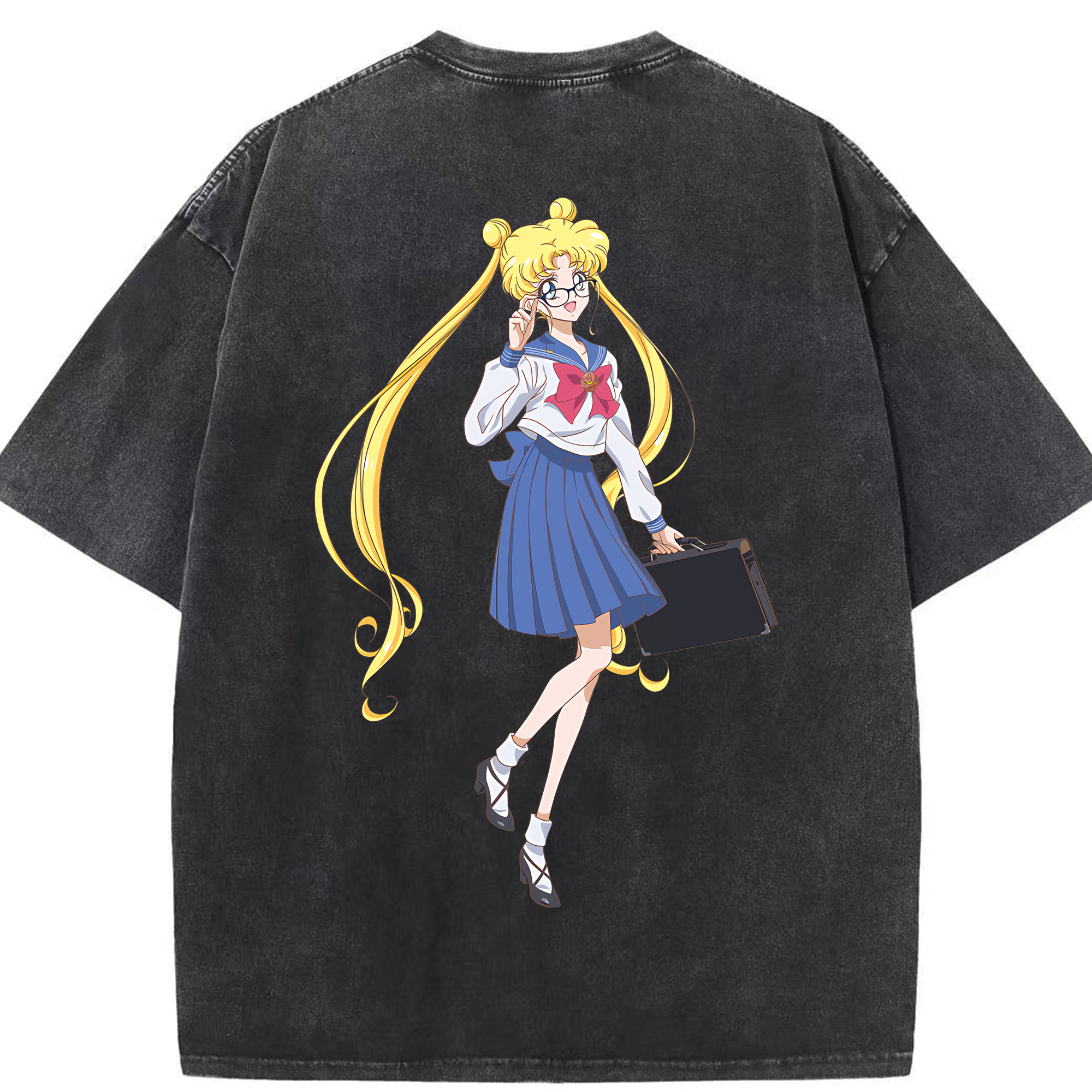 （画像用） 美少女戦士セーラームーン 愛野 美奈子 あいの みなこ Sailor Moon Aino Minako 綿100% ヴィンテージ風 半袖Tシャツ（背面プリント）