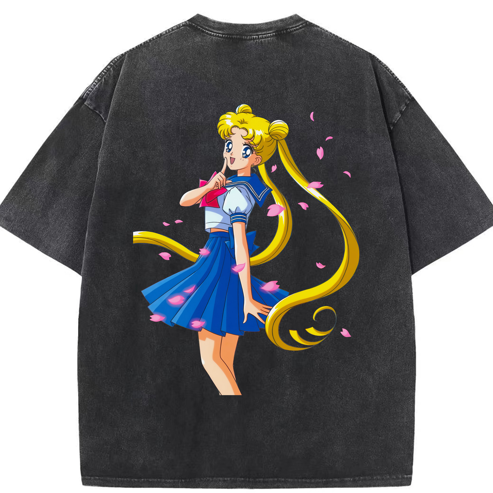（画像用） 美少女戦士セーラームーン 愛野 美奈子 あいの みなこ Sailor Moon Aino Minako 綿100% ヴィンテージ風 半袖Tシャツ（背面プリント）