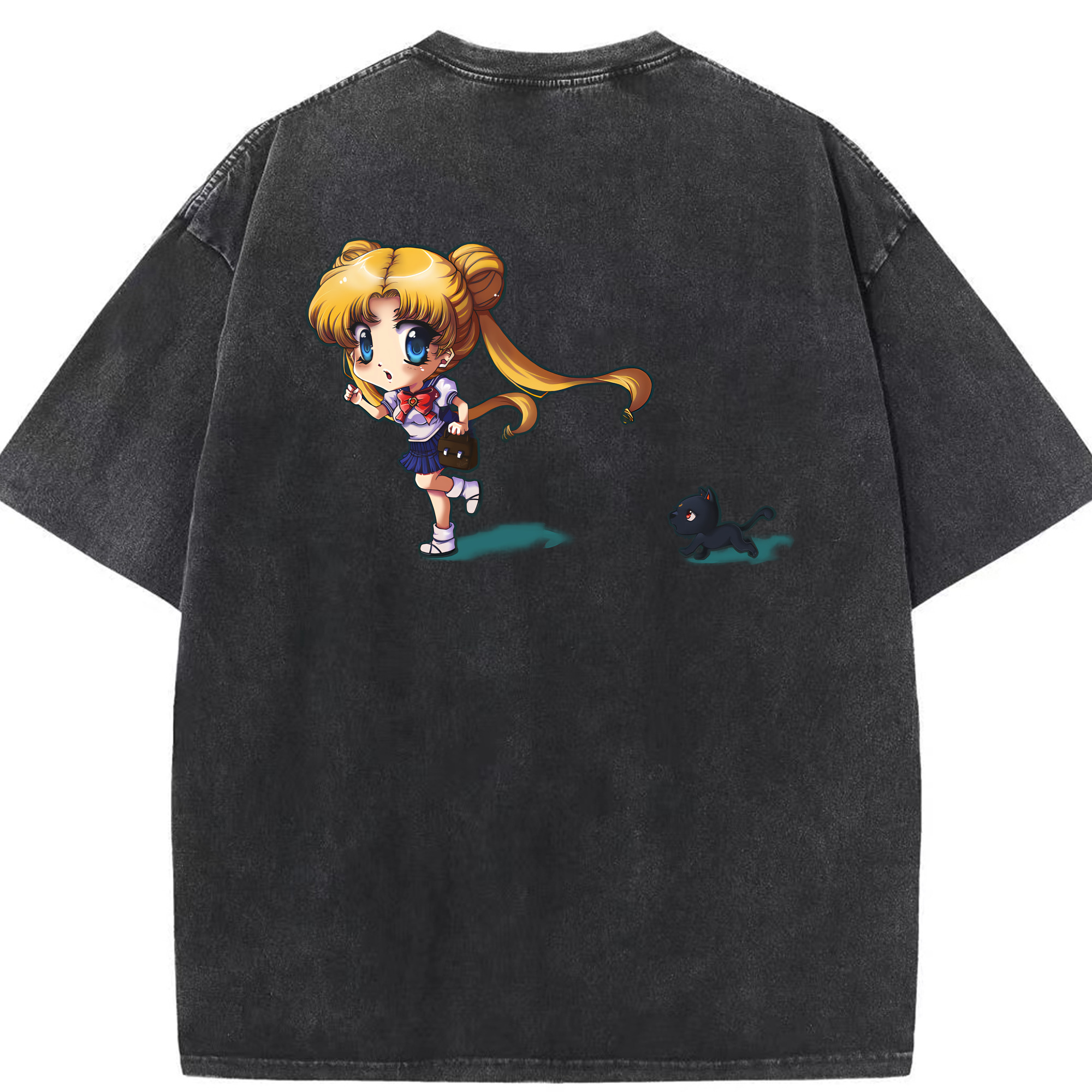 （画像用） 美少女戦士セーラームーン 愛野 美奈子 あいの みなこ Sailor Moon Aino Minako 綿100% ヴィンテージ風 半袖Tシャツ（背面プリント）