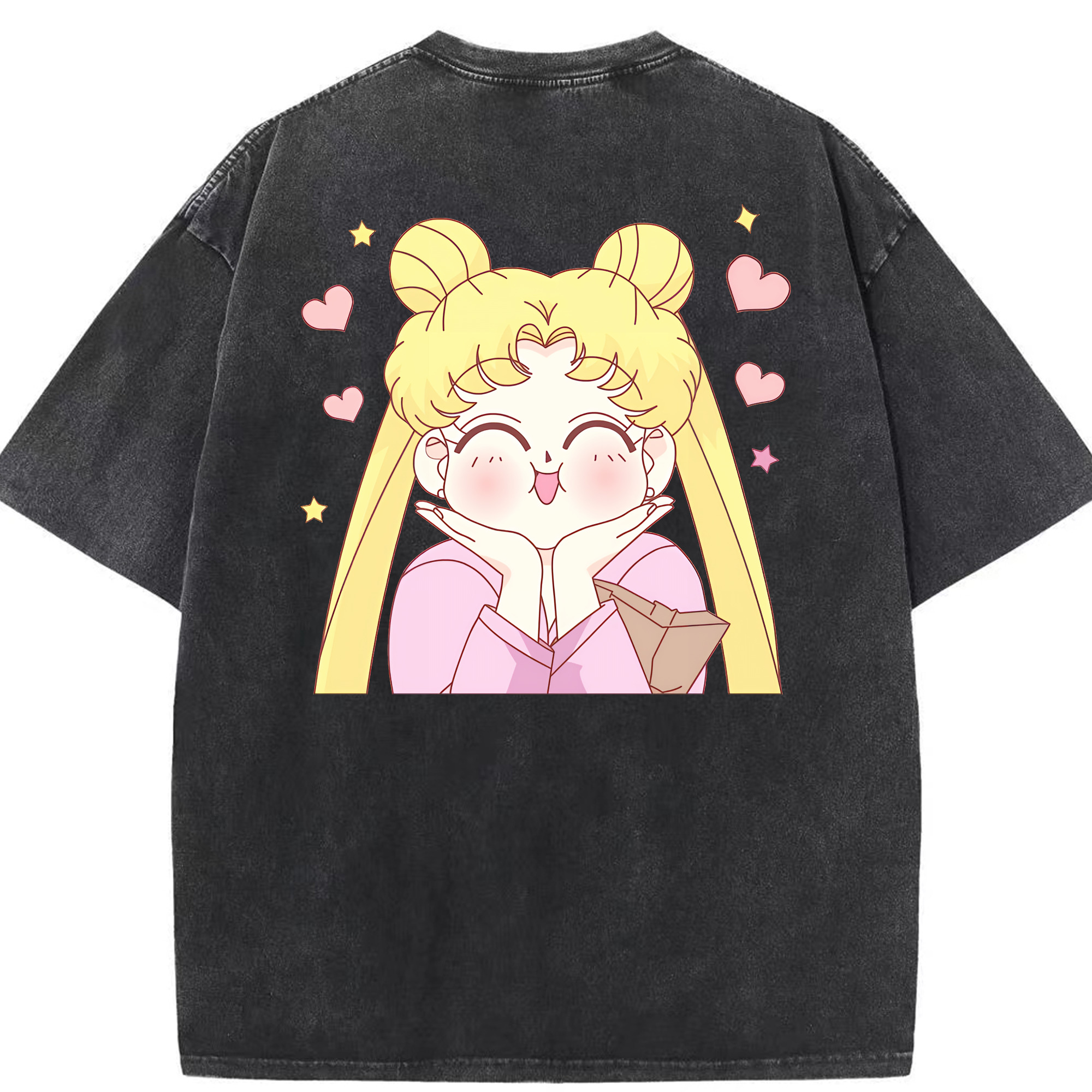 （画像用） 美少女戦士セーラームーン 愛野 美奈子 あいの みなこ Sailor Moon Aino Minako 綿100% ヴィンテージ風 半袖Tシャツ（背面プリント）