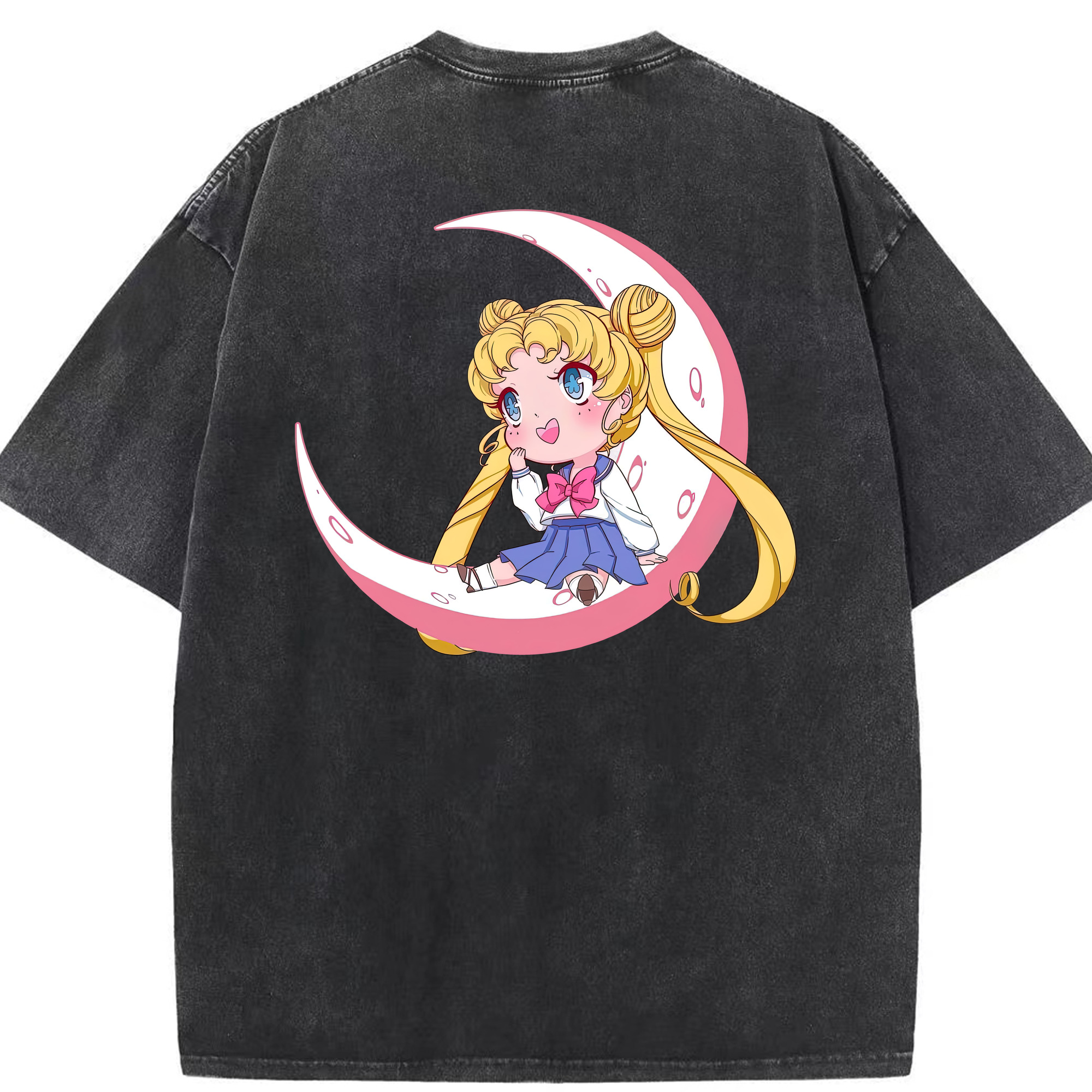 （画像用） 美少女戦士セーラームーン 愛野 美奈子 あいの みなこ Sailor Moon Aino Minako 綿100% ヴィンテージ風 半袖Tシャツ（背面プリント）