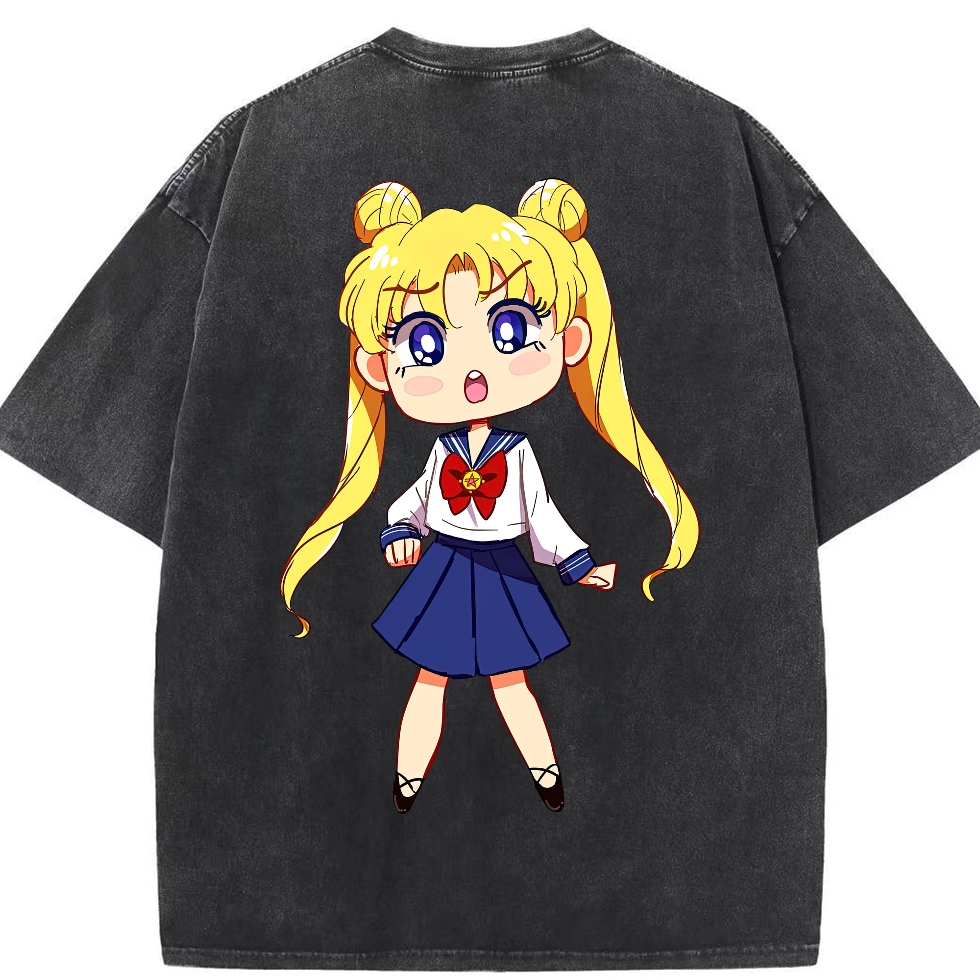 （画像用） 美少女戦士セーラームーン 愛野 美奈子 あいの みなこ Sailor Moon Aino Minako 綿100% ヴィンテージ風 半袖Tシャツ（背面プリント）