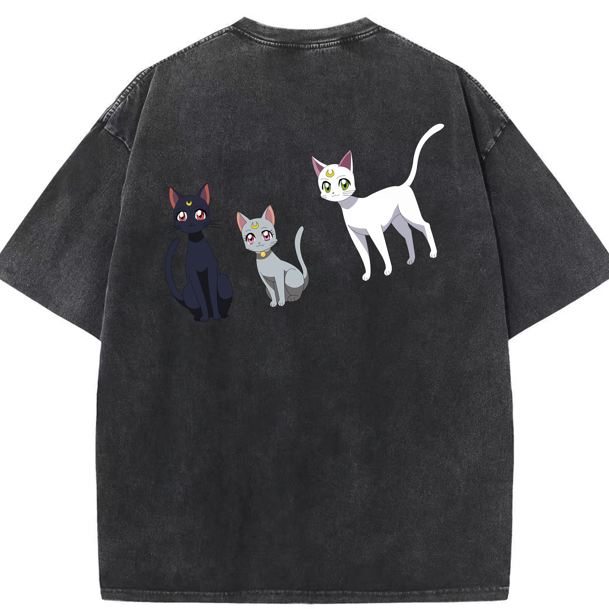 （画像用） 美少女戦士セーラームーン Sailor Moon 綿100% ヴィンテージ風 半袖Tシャツ（背面プリント）