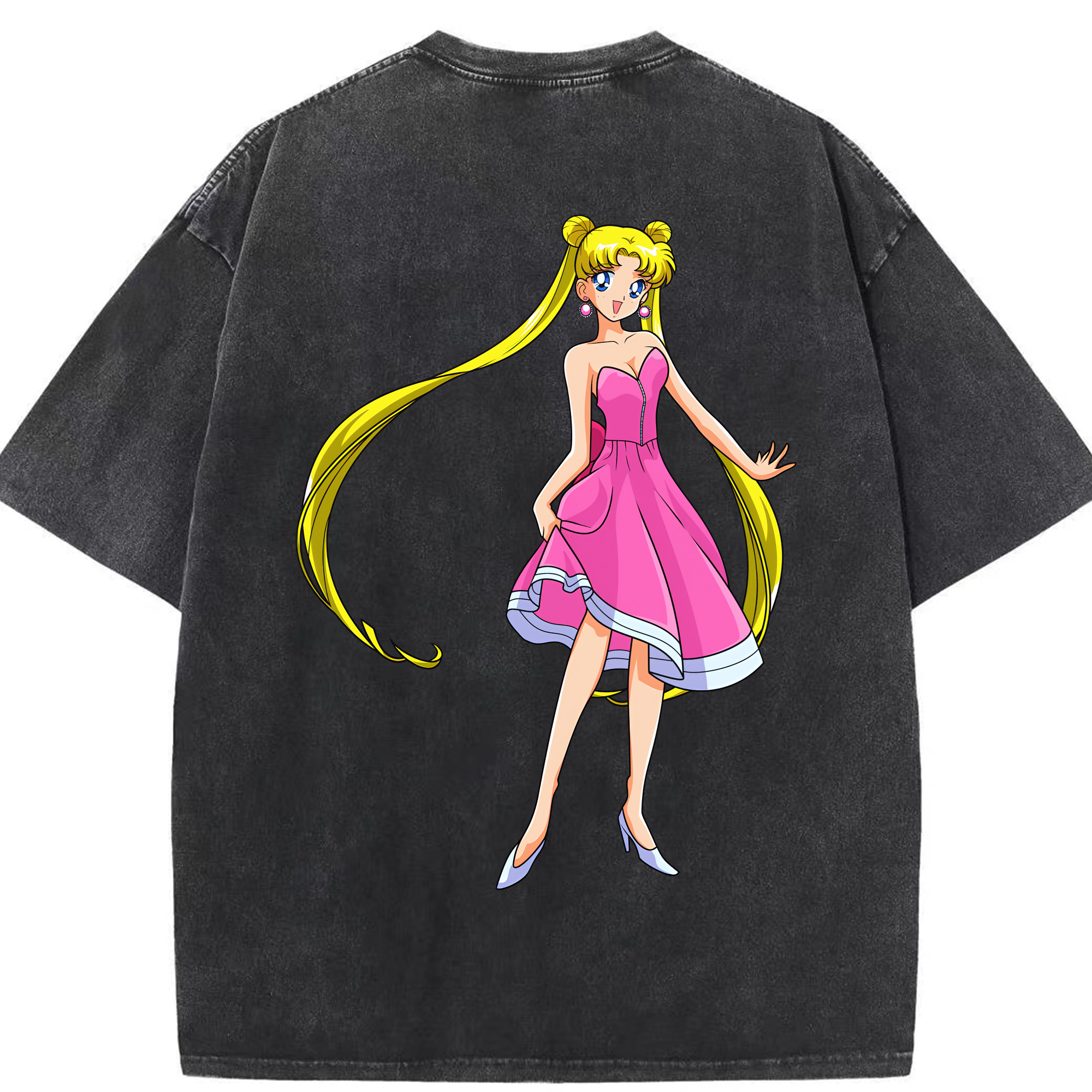 （画像用） 美少女戦士セーラームーン 愛野 美奈子 あいの みなこ Sailor Moon Aino Minako 綿100% ヴィンテージ風 半袖Tシャツ（背面プリント）