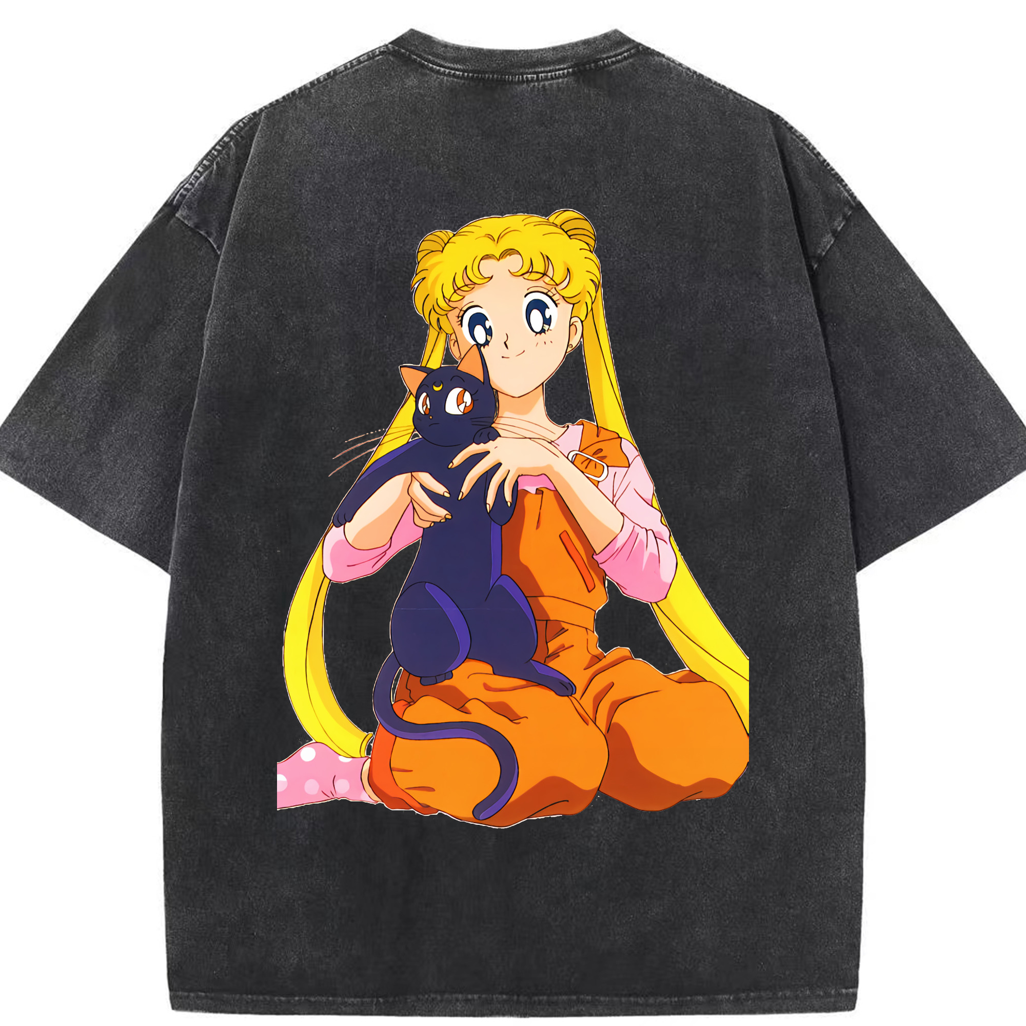（画像用） 美少女戦士セーラームーン 愛野 美奈子 あいの みなこ Sailor Moon Aino Minako 綿100% ヴィンテージ風 半袖Tシャツ（背面プリント）