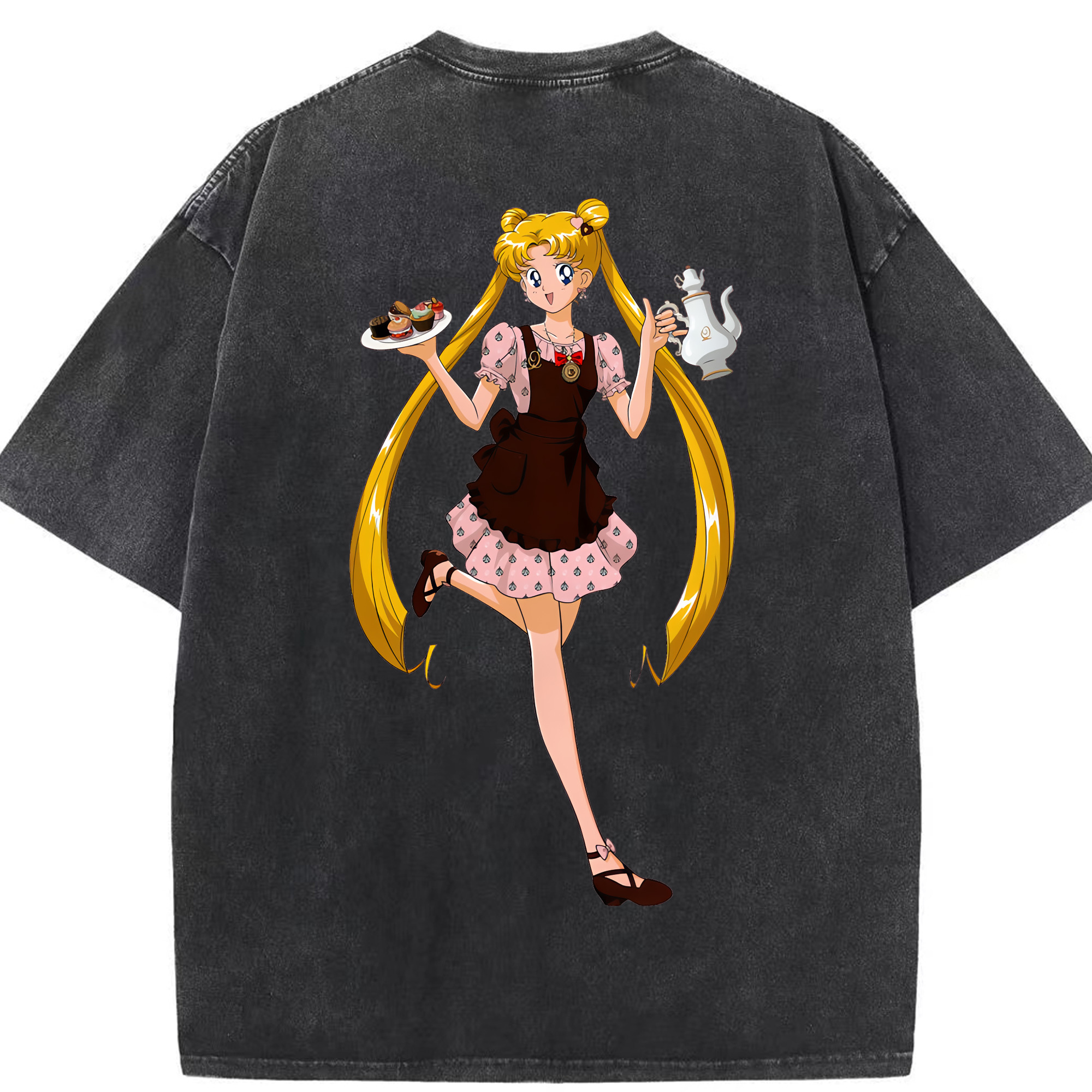 （画像用） 美少女戦士セーラームーン 愛野 美奈子 あいの みなこ Sailor Moon Aino Minako 綿100% ヴィンテージ風 半袖Tシャツ（背面プリント）