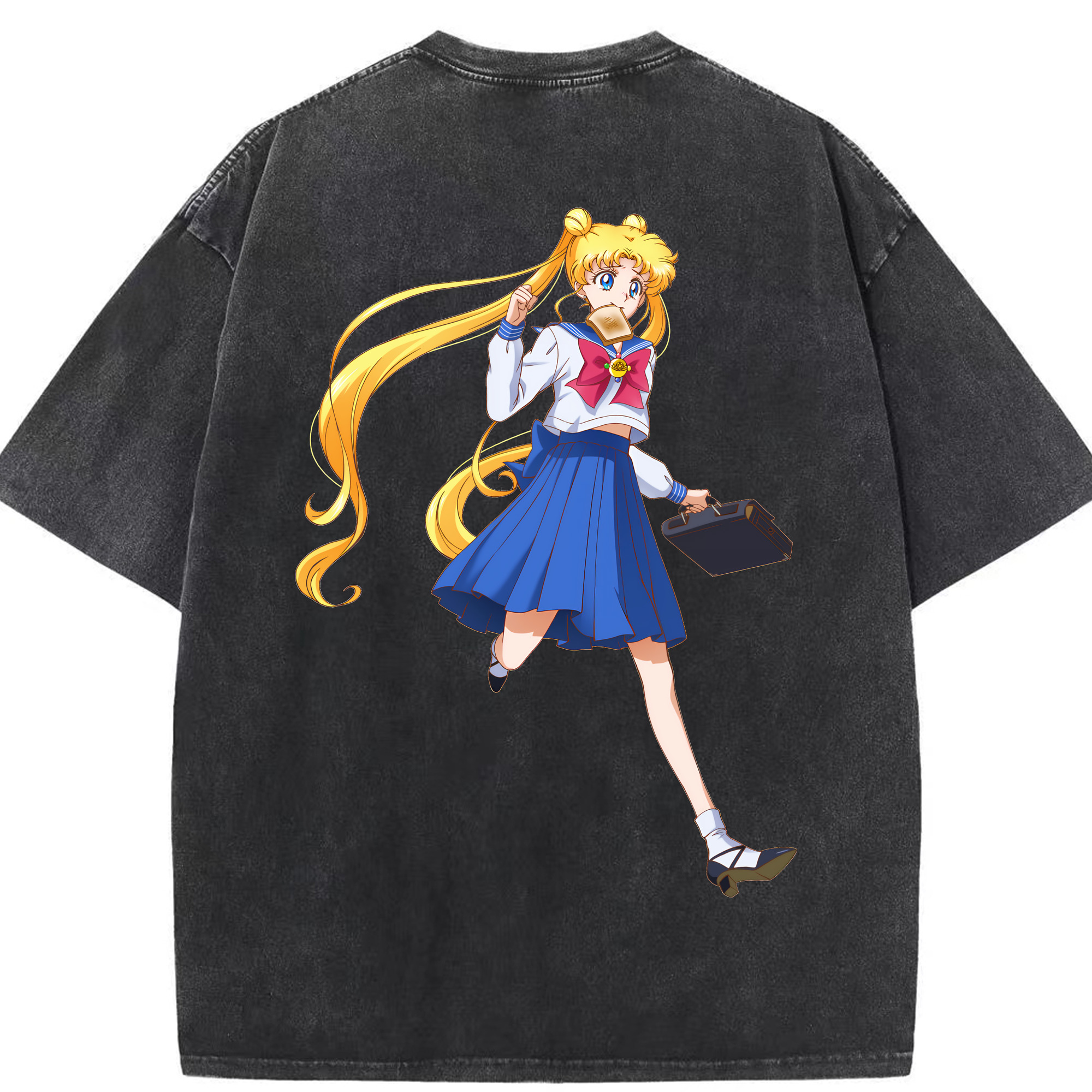 （画像用） 美少女戦士セーラームーン 愛野 美奈子 あいの みなこ Sailor Moon Aino Minako 綿100% ヴィンテージ風 半袖Tシャツ（背面プリント）