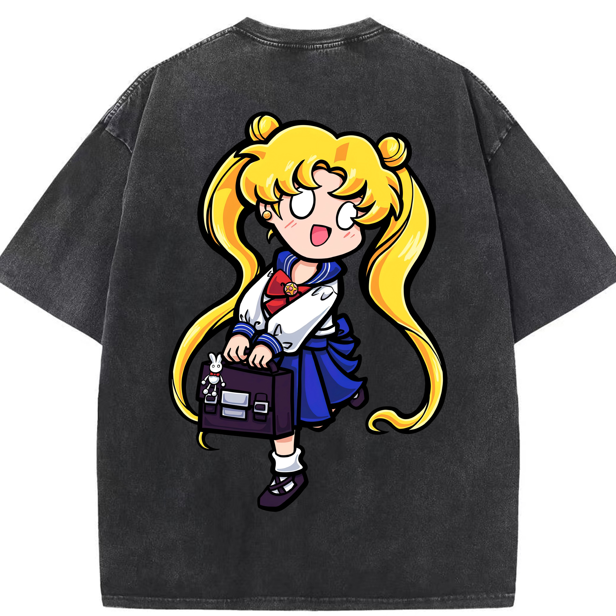 （画像用） 美少女戦士セーラームーン 愛野 美奈子 あいの みなこ Sailor Moon Aino Minako 綿100% ヴィンテージ風 半袖Tシャツ（背面プリント）