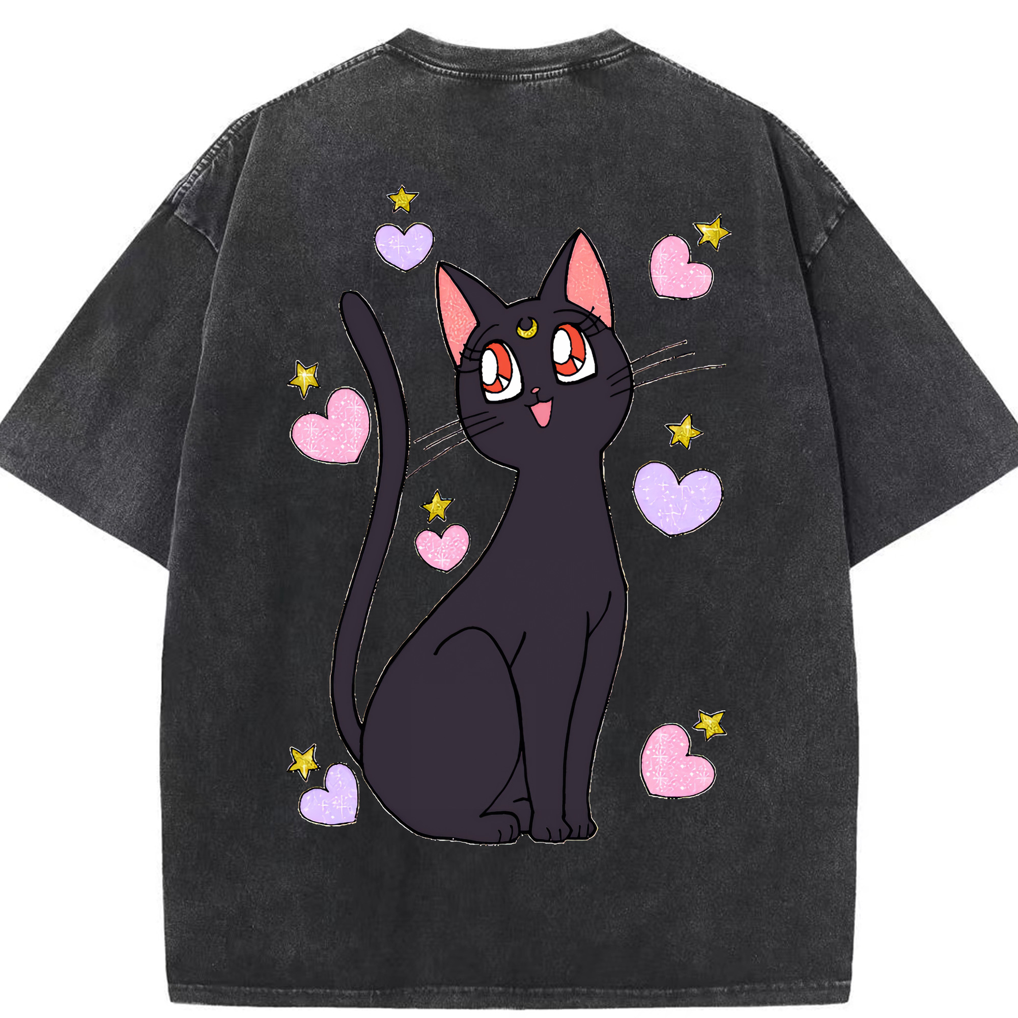 （画像用） 美少女戦士セーラームーン Sailor Moon 綿100% ヴィンテージ風 半袖Tシャツ（背面プリント）