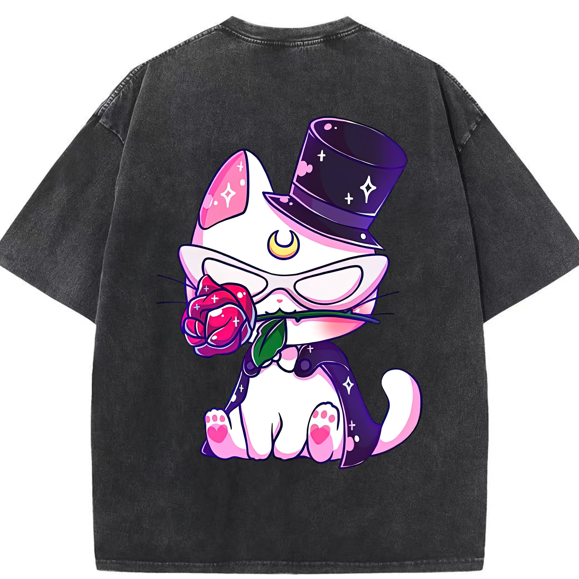（画像用） 美少女戦士セーラームーン Sailor Moon 綿100% ヴィンテージ風 半袖Tシャツ（背面プリント）