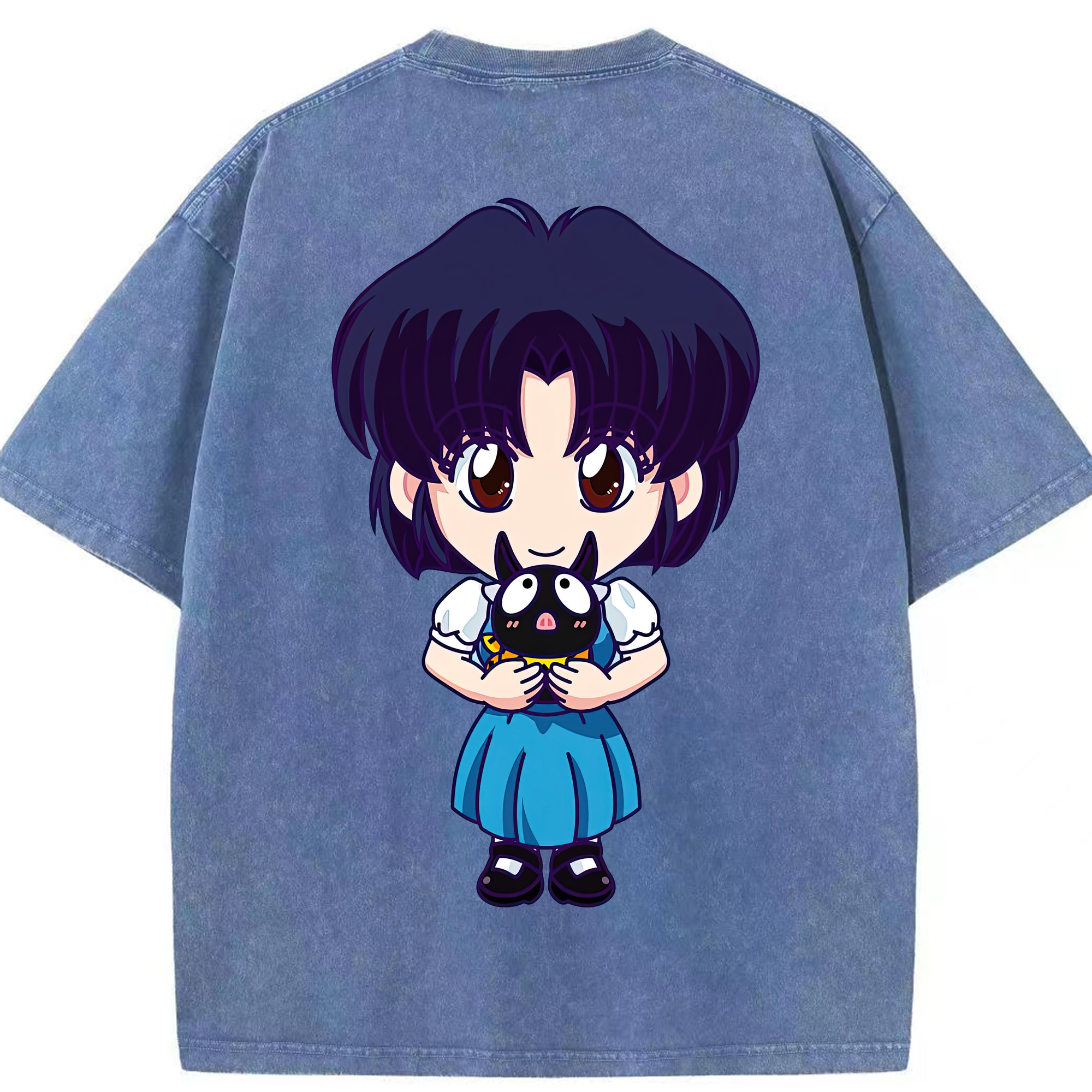 （画像用） 美少女戦士セーラームーン 水野 亜美 みずの あみ Sailor Moon Mizuno Ami 綿100% ヴィンテージ風 半袖Tシャツ（背面プリント）