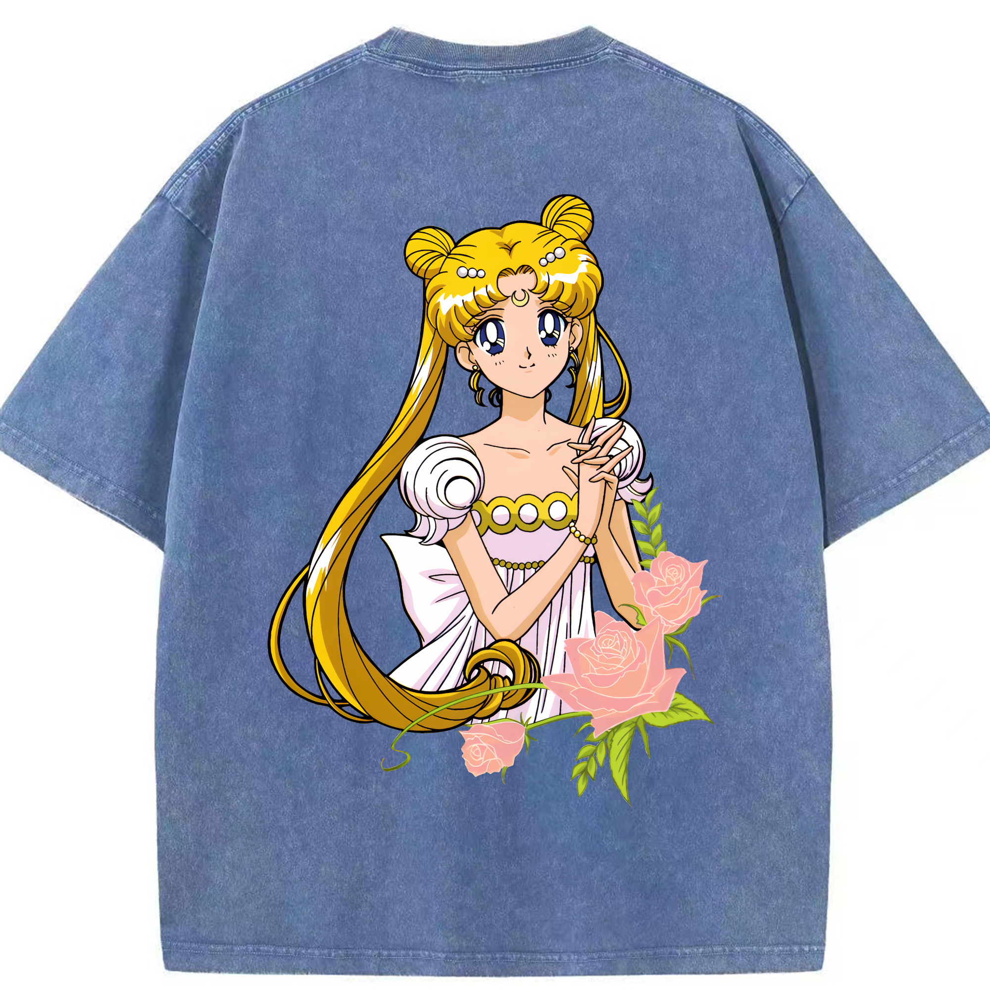 （画像用） 美少女戦士セーラームーン 愛野 美奈子 あいの みなこ Sailor Moon Aino Minako 綿100% ヴィンテージ風 半袖Tシャツ（背面プリント）