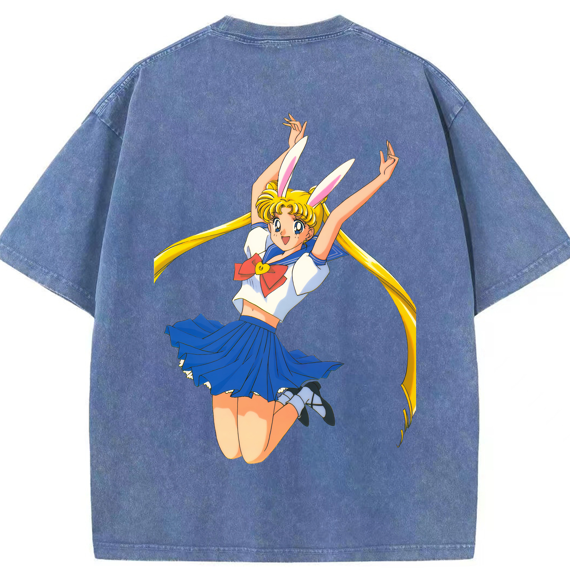 （画像用） 美少女戦士セーラームーン 愛野 美奈子 あいの みなこ Sailor Moon Aino Minako 綿100% ヴィンテージ風 半袖Tシャツ（背面プリント）