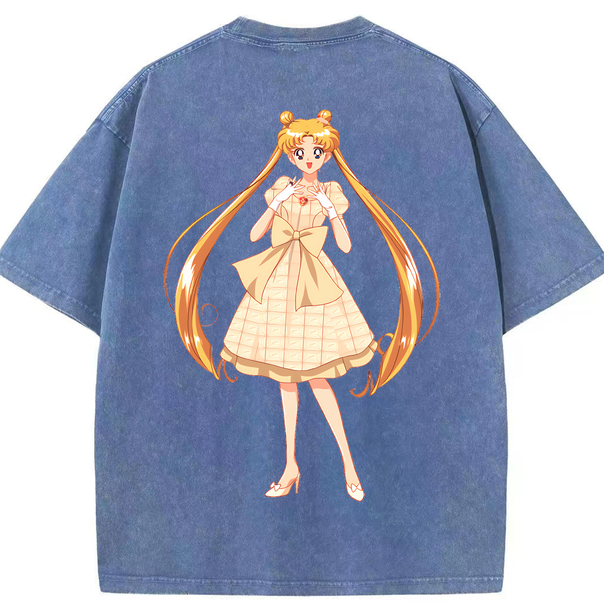 （画像用） 美少女戦士セーラームーン 愛野 美奈子 あいの みなこ Sailor Moon Aino Minako 綿100% ヴィンテージ風 半袖Tシャツ（背面プリント）