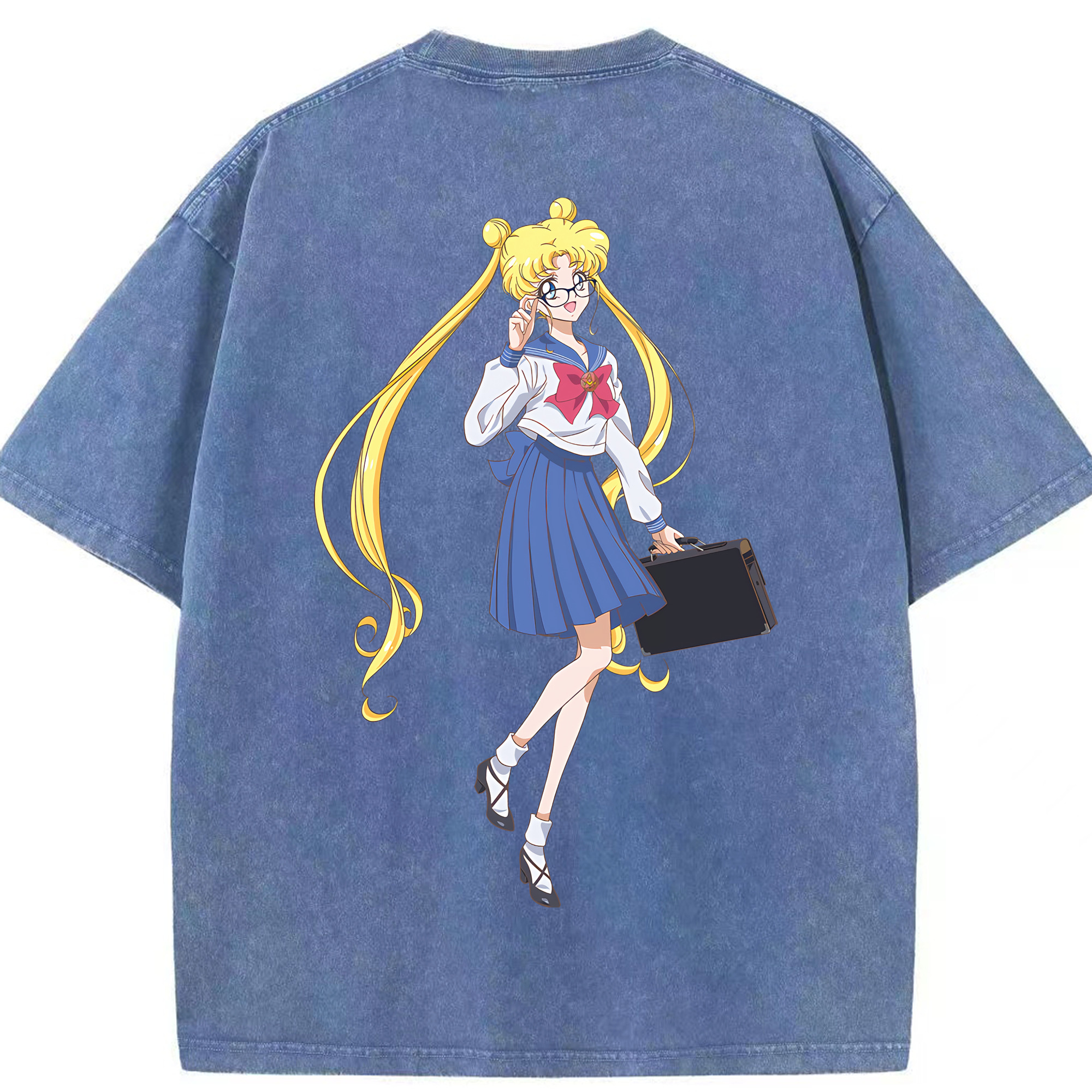（画像用） 美少女戦士セーラームーン 愛野 美奈子 あいの みなこ Sailor Moon Aino Minako 綿100% ヴィンテージ風 半袖Tシャツ（背面プリント）