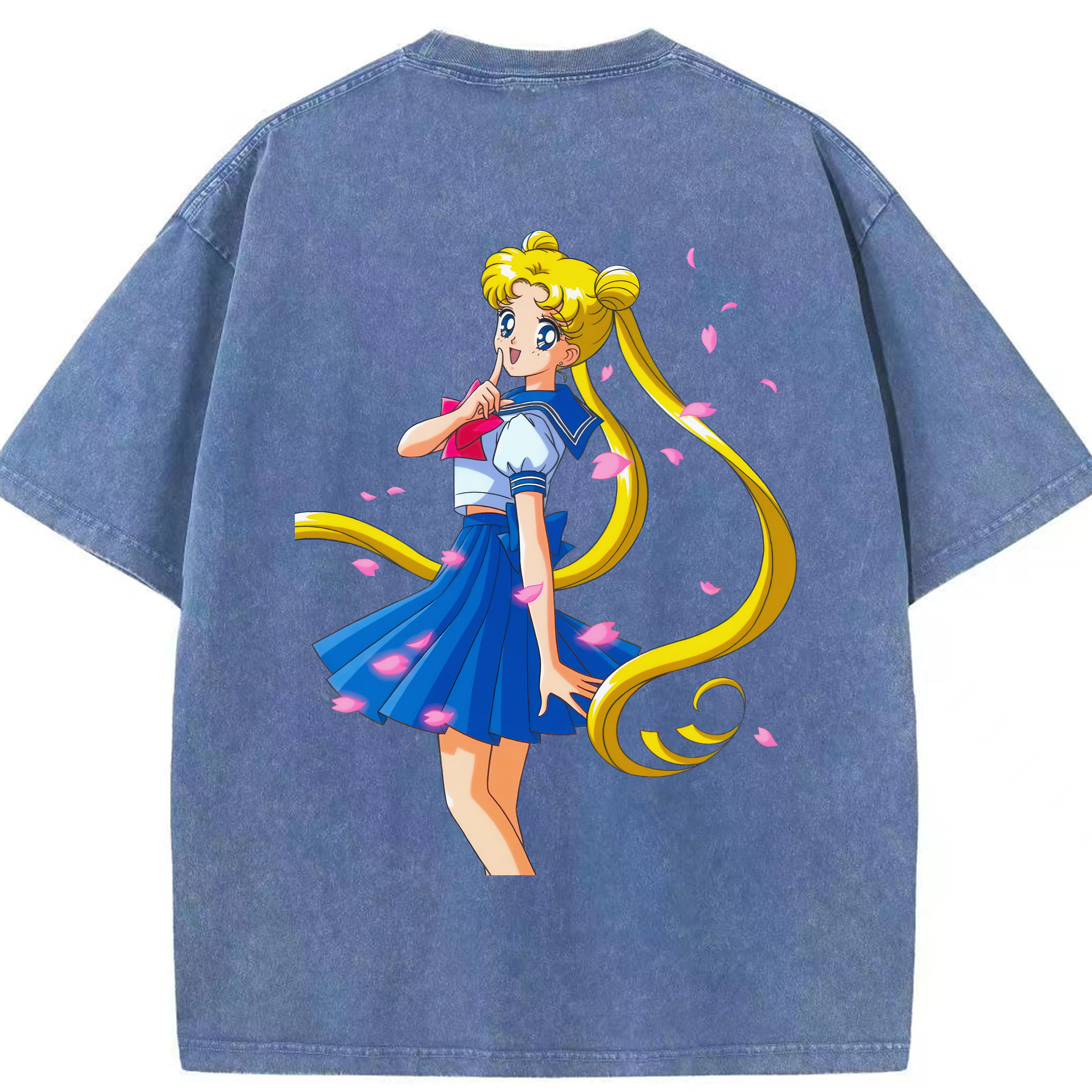 （画像用） 美少女戦士セーラームーン 愛野 美奈子 あいの みなこ Sailor Moon Aino Minako 綿100% ヴィンテージ風 半袖Tシャツ（背面プリント）
