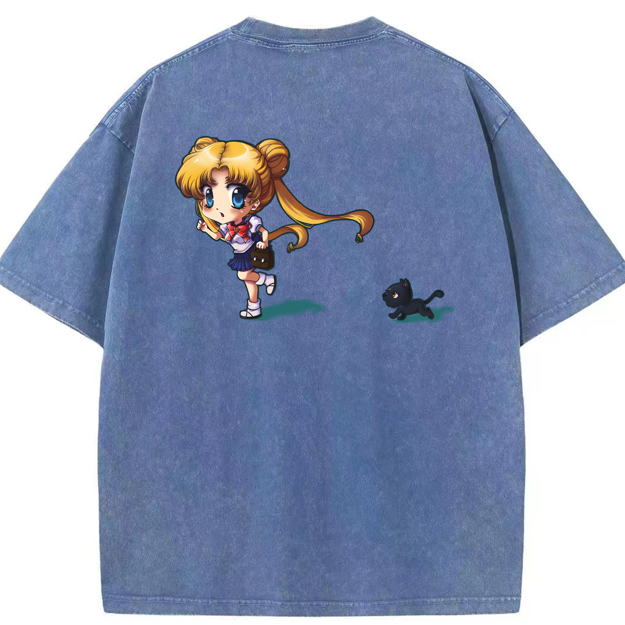 （画像用） 美少女戦士セーラームーン 愛野 美奈子 あいの みなこ Sailor Moon Aino Minako 綿100% ヴィンテージ風 半袖Tシャツ（背面プリント）
