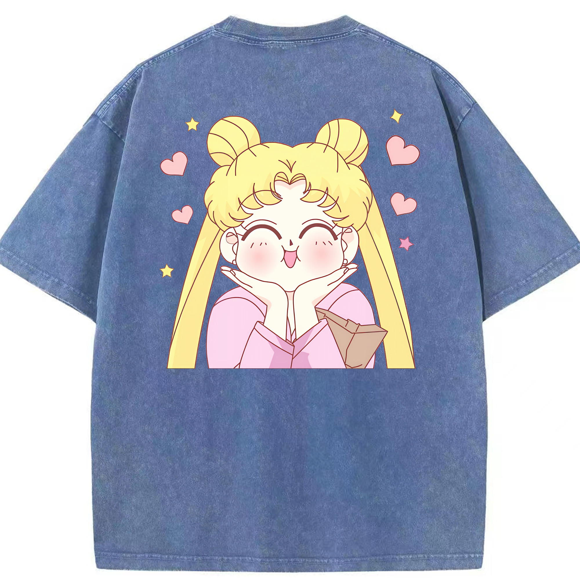 （画像用） 美少女戦士セーラームーン 愛野 美奈子 あいの みなこ Sailor Moon Aino Minako 綿100% ヴィンテージ風 半袖Tシャツ（背面プリント）