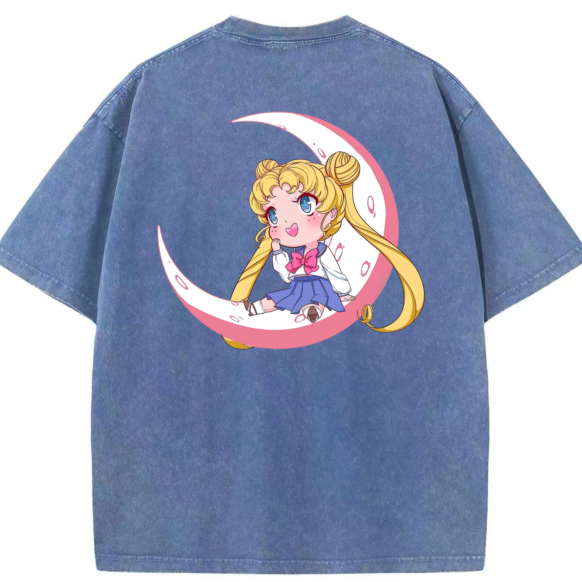 （画像用） 美少女戦士セーラームーン 愛野 美奈子 あいの みなこ Sailor Moon Aino Minako 綿100% ヴィンテージ風 半袖Tシャツ（背面プリント）