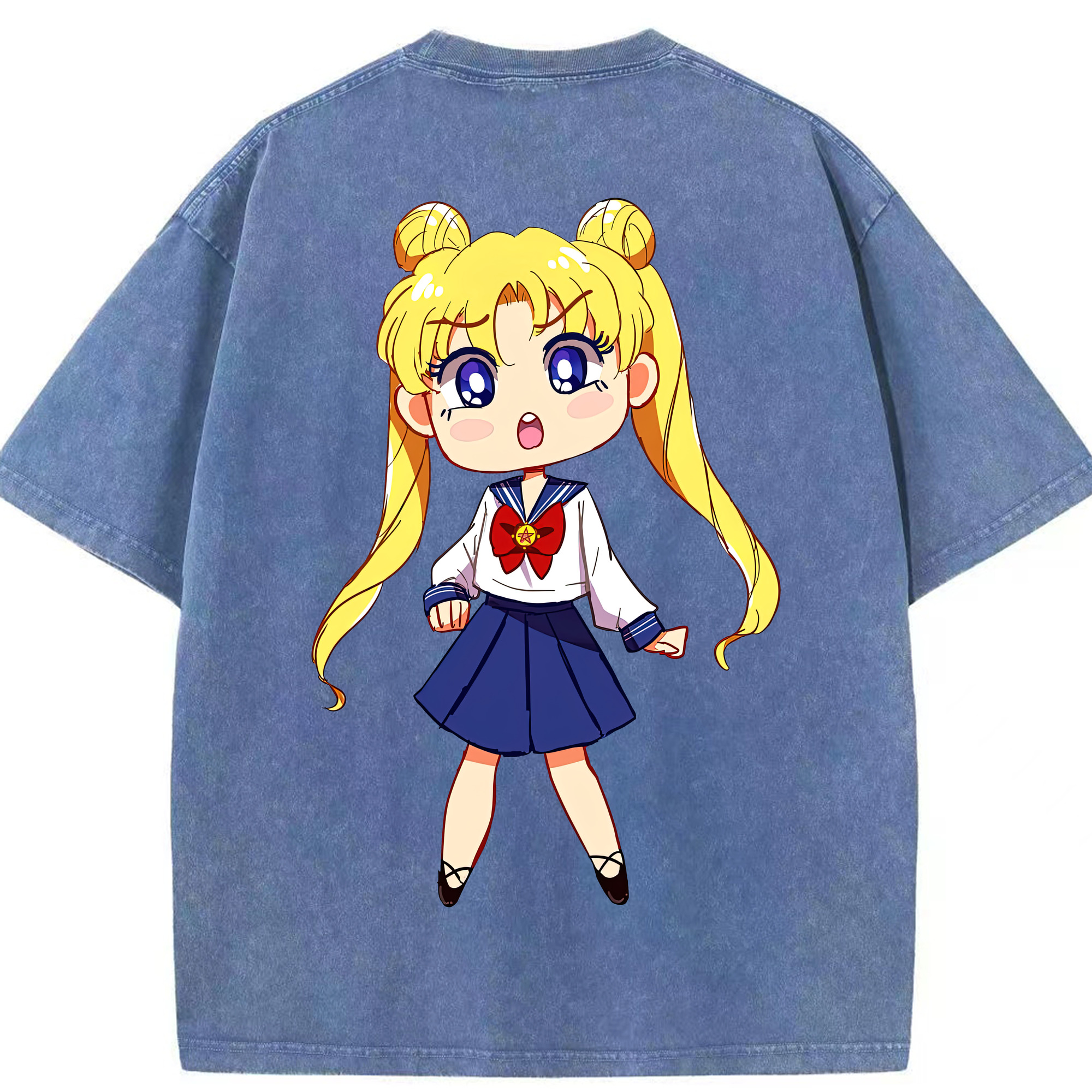 （画像用） 美少女戦士セーラームーン 愛野 美奈子 あいの みなこ Sailor Moon Aino Minako 綿100% ヴィンテージ風 半袖Tシャツ（背面プリント）