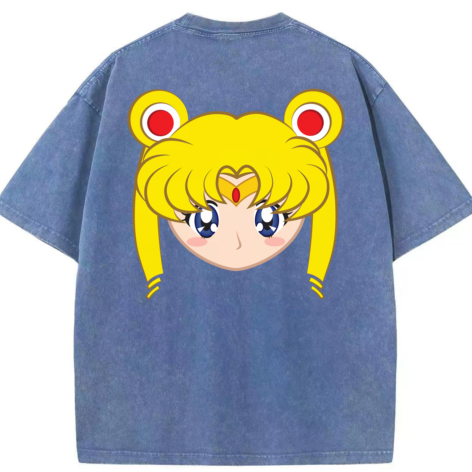 （画像用） 美少女戦士セーラームーン 月野 うさぎ つきの うさぎ Sailor Moon Tsukino Usagi 綿100% ヴィンテージ風 半袖Tシャツ（背面プリント）