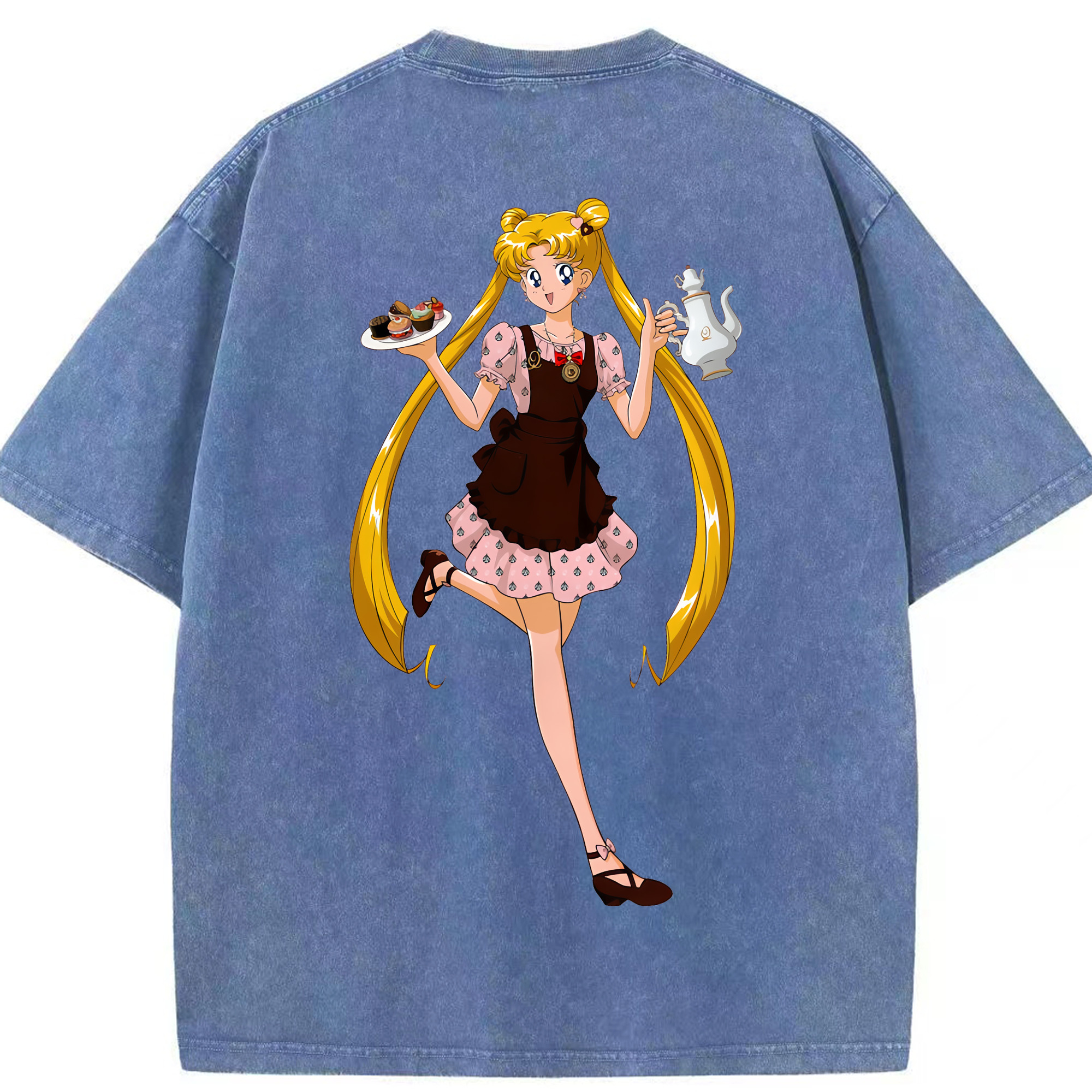 （画像用） 美少女戦士セーラームーン 愛野 美奈子 あいの みなこ Sailor Moon Aino Minako 綿100% ヴィンテージ風 半袖Tシャツ（背面プリント）