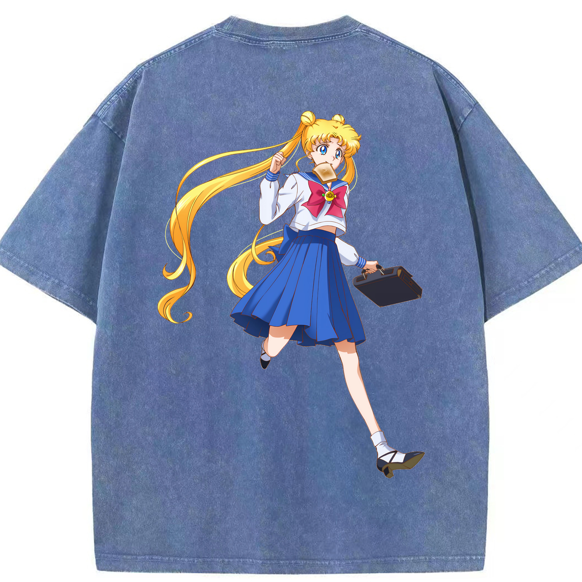 （画像用） 美少女戦士セーラームーン 愛野 美奈子 あいの みなこ Sailor Moon Aino Minako 綿100% ヴィンテージ風 半袖Tシャツ（背面プリント）