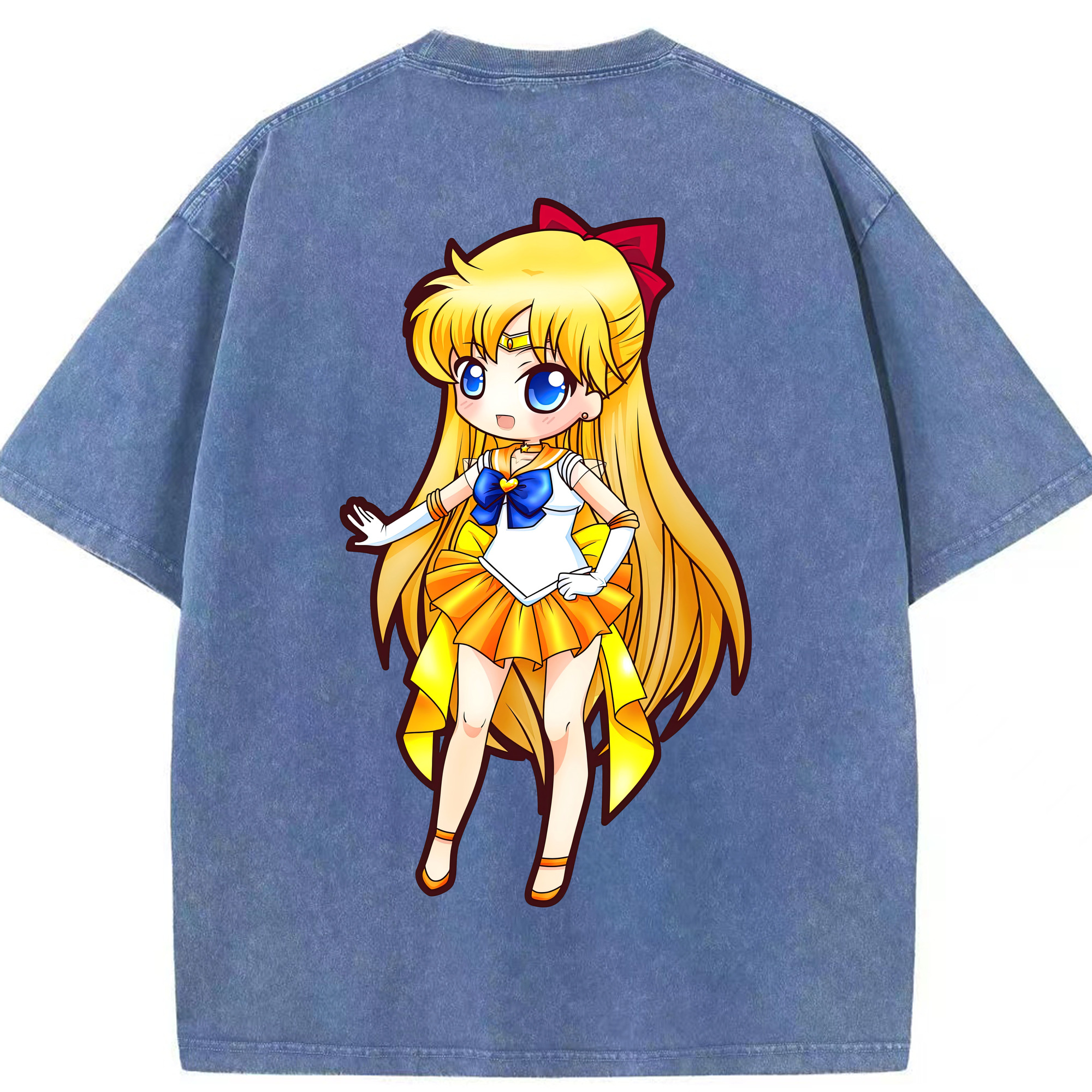 （画像用） 美少女戦士セーラームーン 愛野 美奈子 あいの みなこ Sailor Moon Aino Minako 綿100% ヴィンテージ風 半袖Tシャツ（背面プリント）