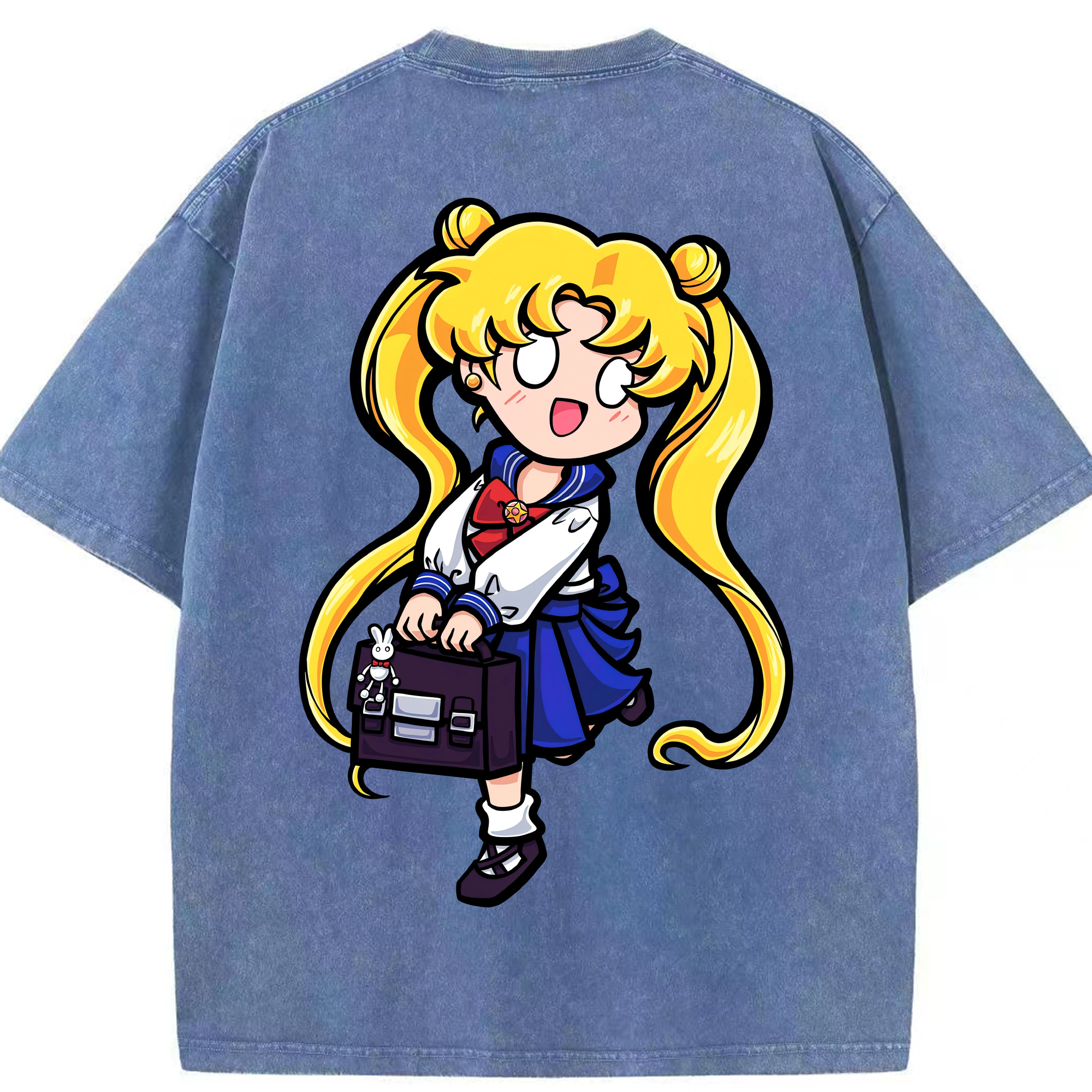（画像用） 美少女戦士セーラームーン 愛野 美奈子 あいの みなこ Sailor Moon Aino Minako 綿100% ヴィンテージ風 半袖Tシャツ（背面プリント）