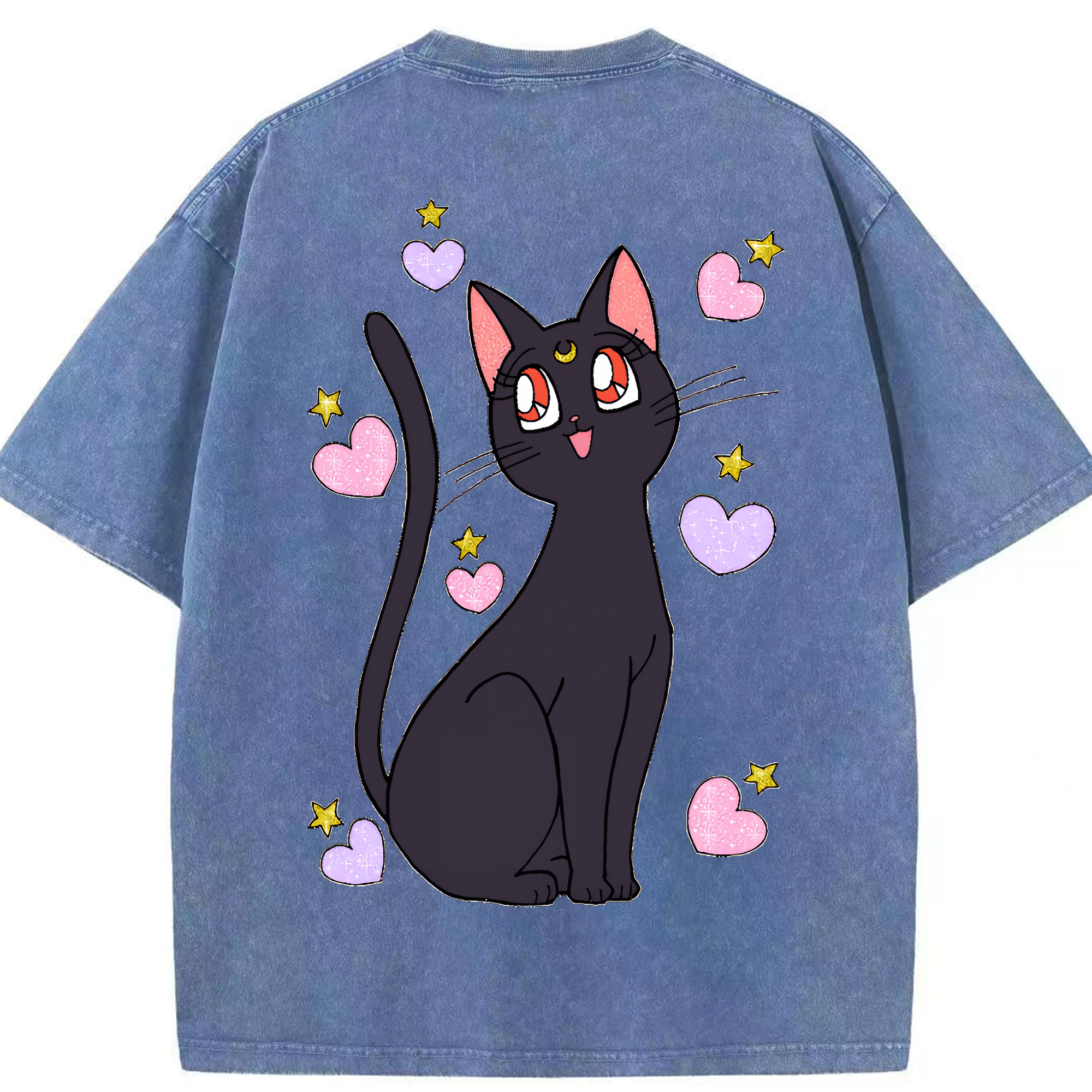 （画像用） 美少女戦士セーラームーン Sailor Moon 綿100% ヴィンテージ風 半袖Tシャツ（背面プリント）