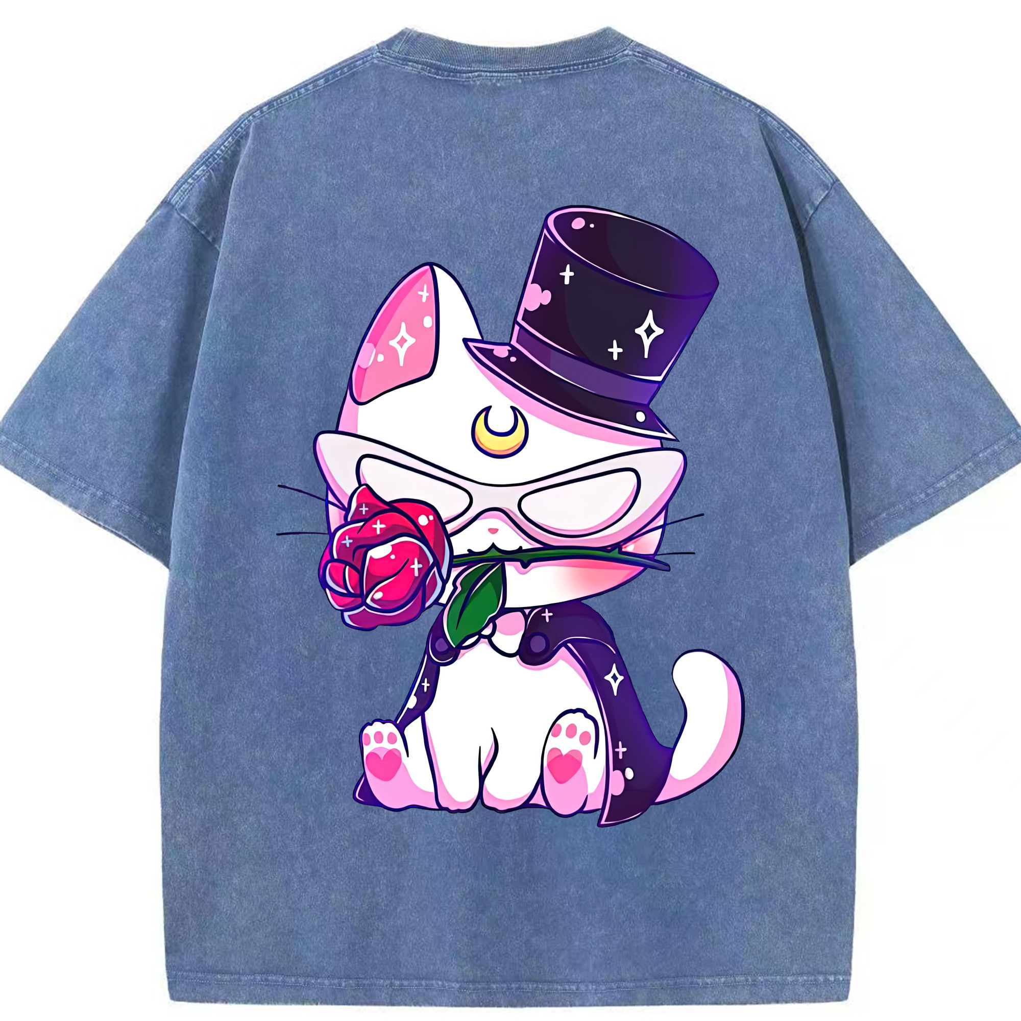 （画像用） 美少女戦士セーラームーン Sailor Moon 綿100% ヴィンテージ風 半袖Tシャツ（背面プリント）