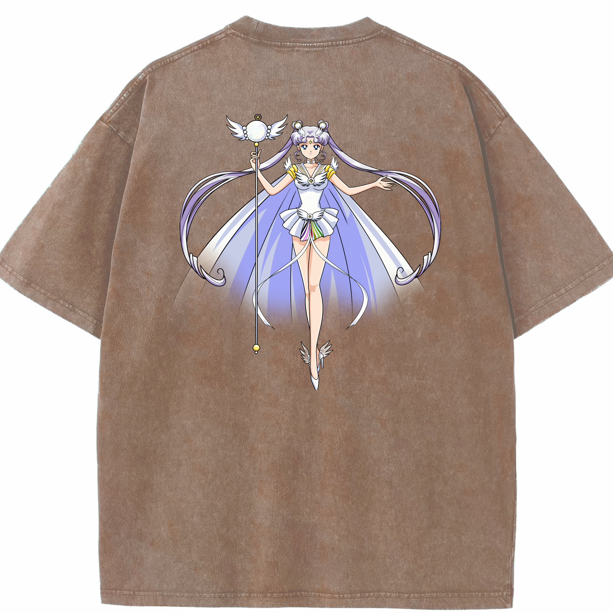 （画像用） 美少女戦士セーラームーン 月野 うさぎ つきの うさぎ Sailor Moon Tsukino Usagi 綿100% ヴィンテージ風 半袖Tシャツ（背面プリント）