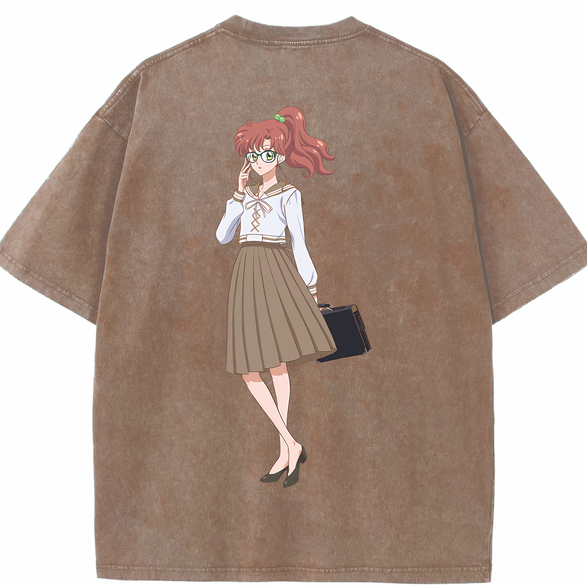 （画像用） 美少女戦士セーラームーン 木野 まこと きの まこと Sailor Moon Kino Makoto （セーラージュピター；Sailor Jupiter） 綿100% ヴィンテージ風 半袖Tシャツ（背面プリント）