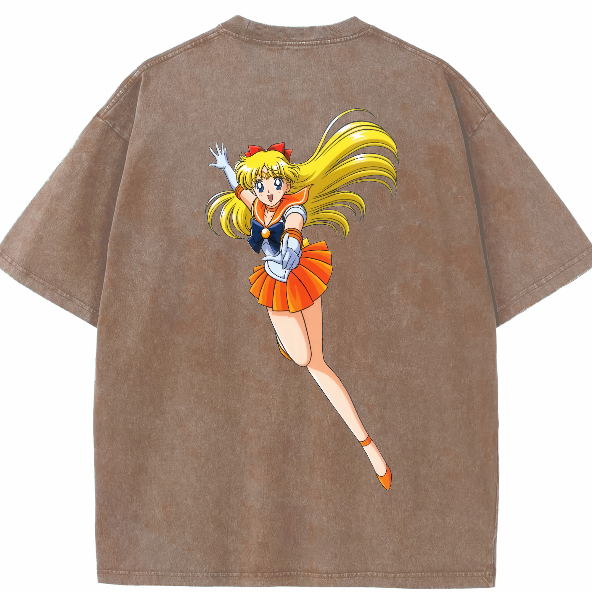 （画像用） 美少女戦士セーラームーン 愛野 美奈子 あいの みなこ Sailor Moon Aino Minako 綿100% ヴィンテージ風 半袖Tシャツ（背面プリント）
