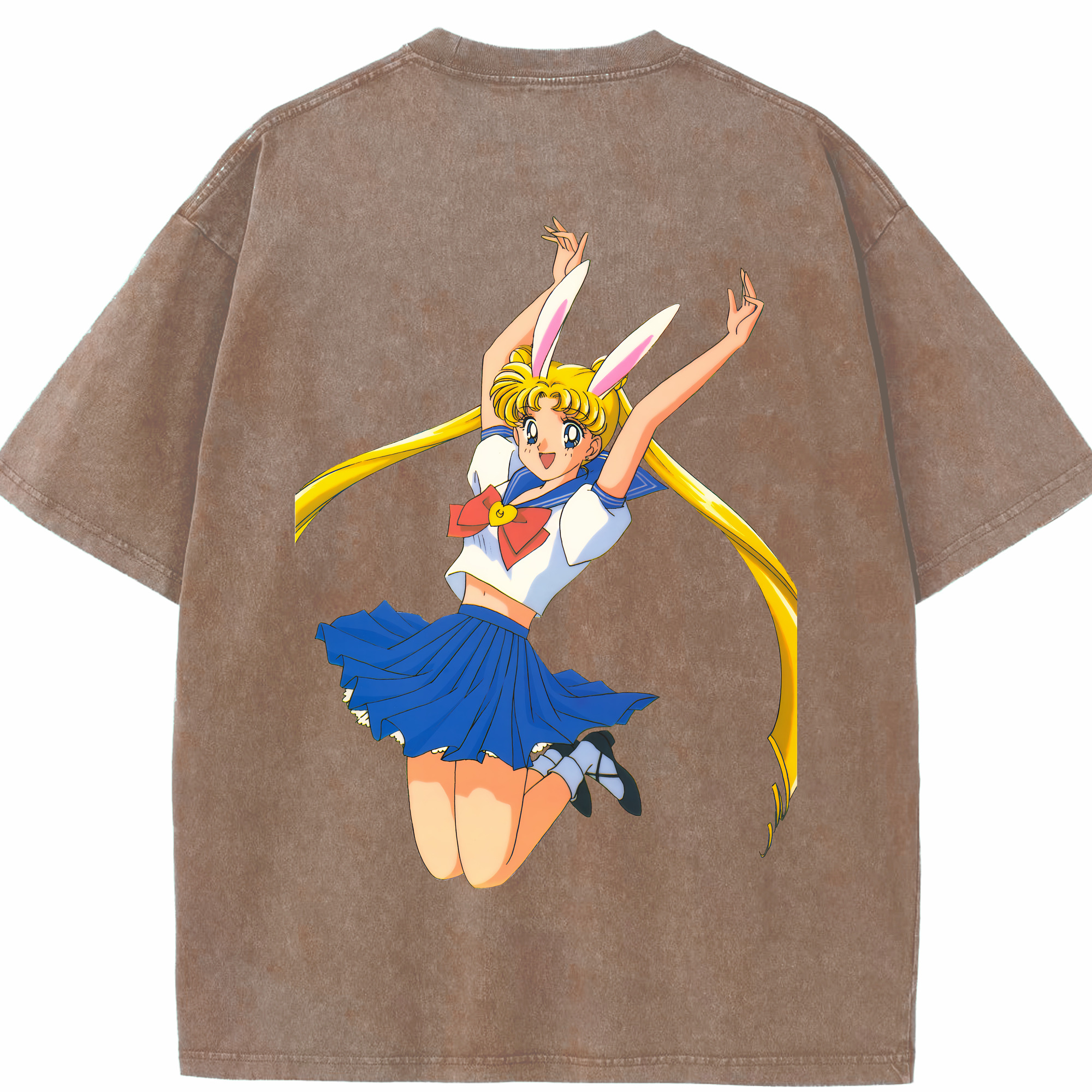 （画像用） 美少女戦士セーラームーン 愛野 美奈子 あいの みなこ Sailor Moon Aino Minako 綿100% ヴィンテージ風 半袖Tシャツ（背面プリント）